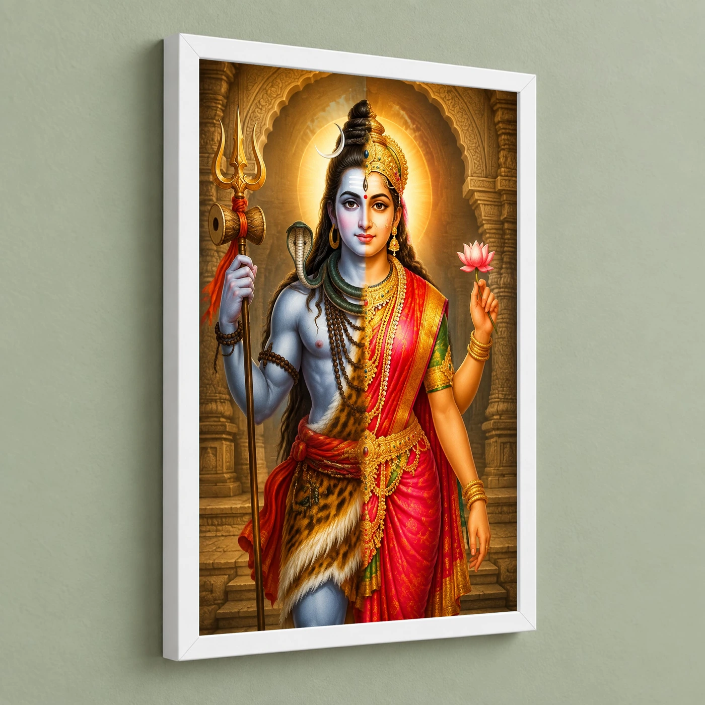 Ardhanarishvara Heritage Temple Architecture Backdrop Photo Frame, view 5