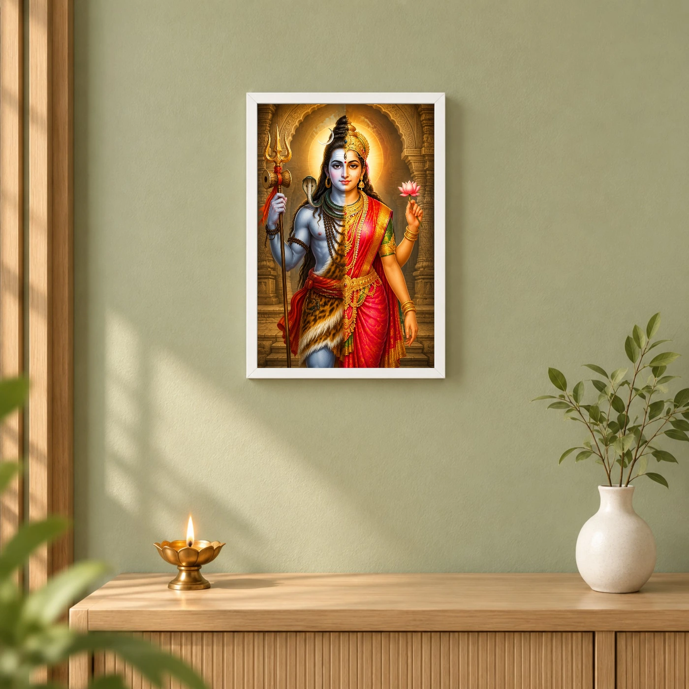 Ardhanarishvara Heritage Temple Architecture Backdrop Photo Frame, view 6