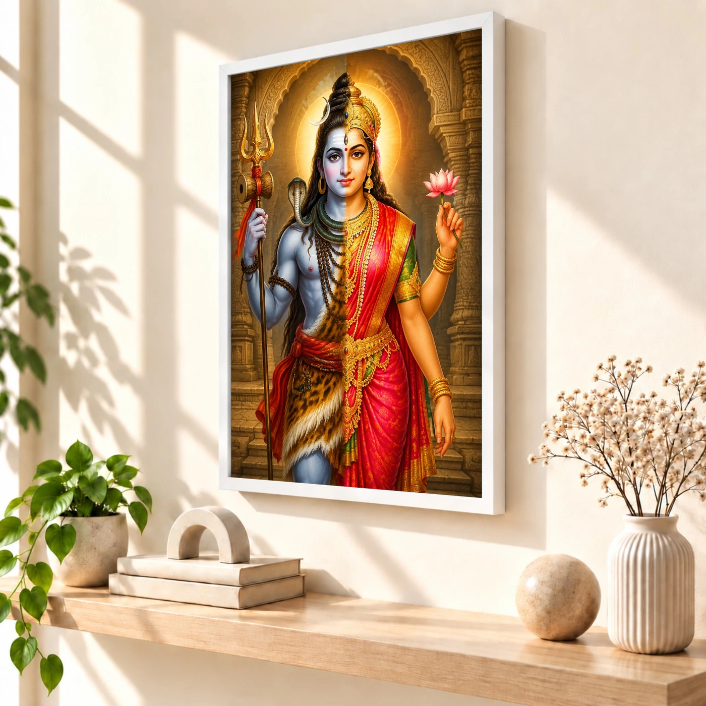 Ardhanarishvara Heritage Temple Architecture Backdrop Photo Frame, view 7