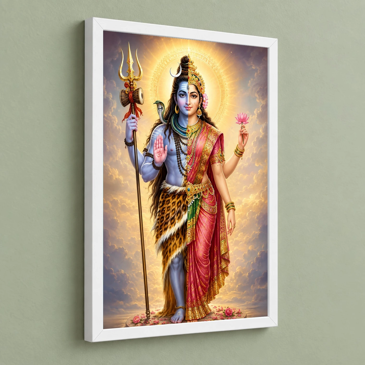 Ardhanarishvara Peaceful Home Mandir Composition Photo Frame, view 5