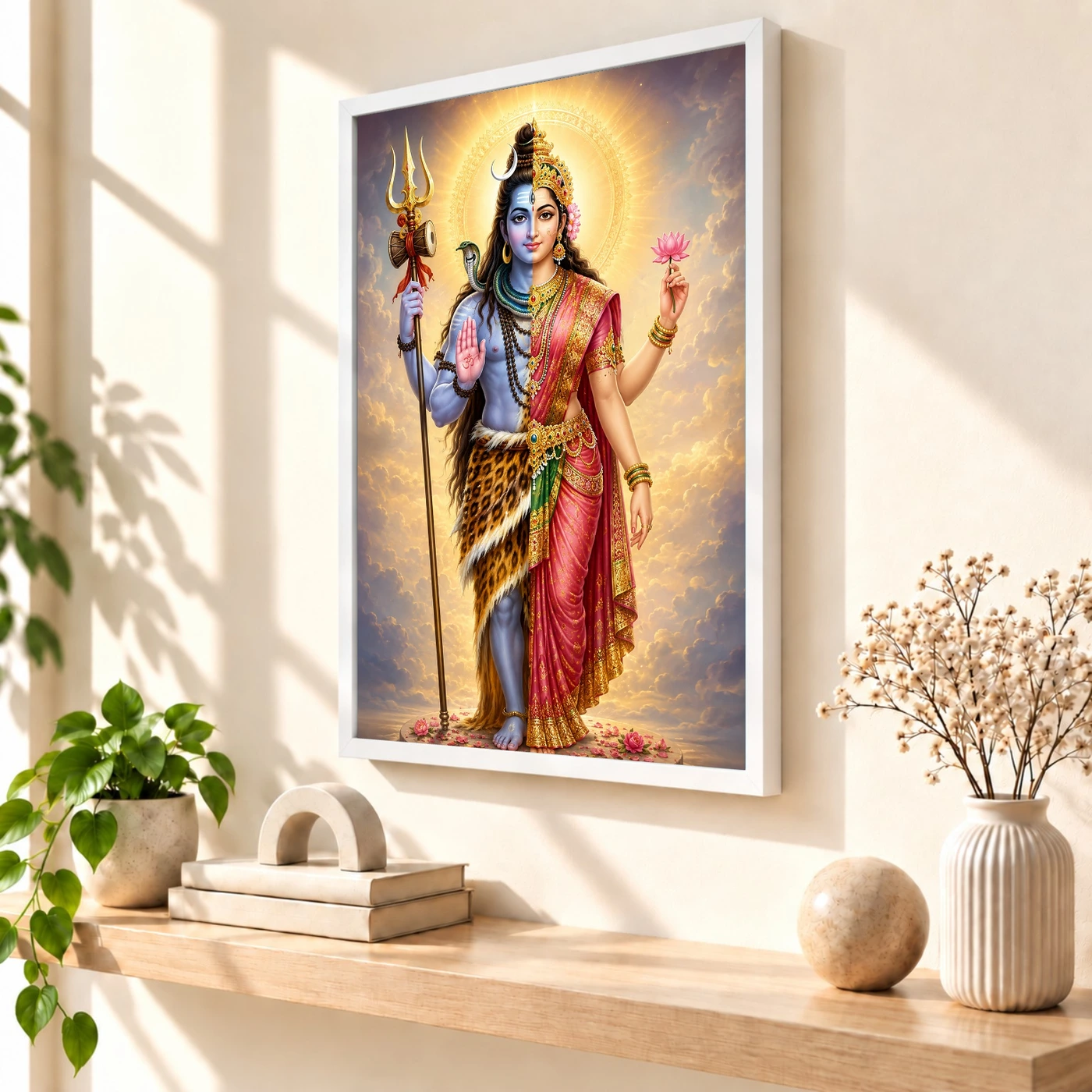 Ardhanarishvara Peaceful Home Mandir Composition Photo Frame, view 7
