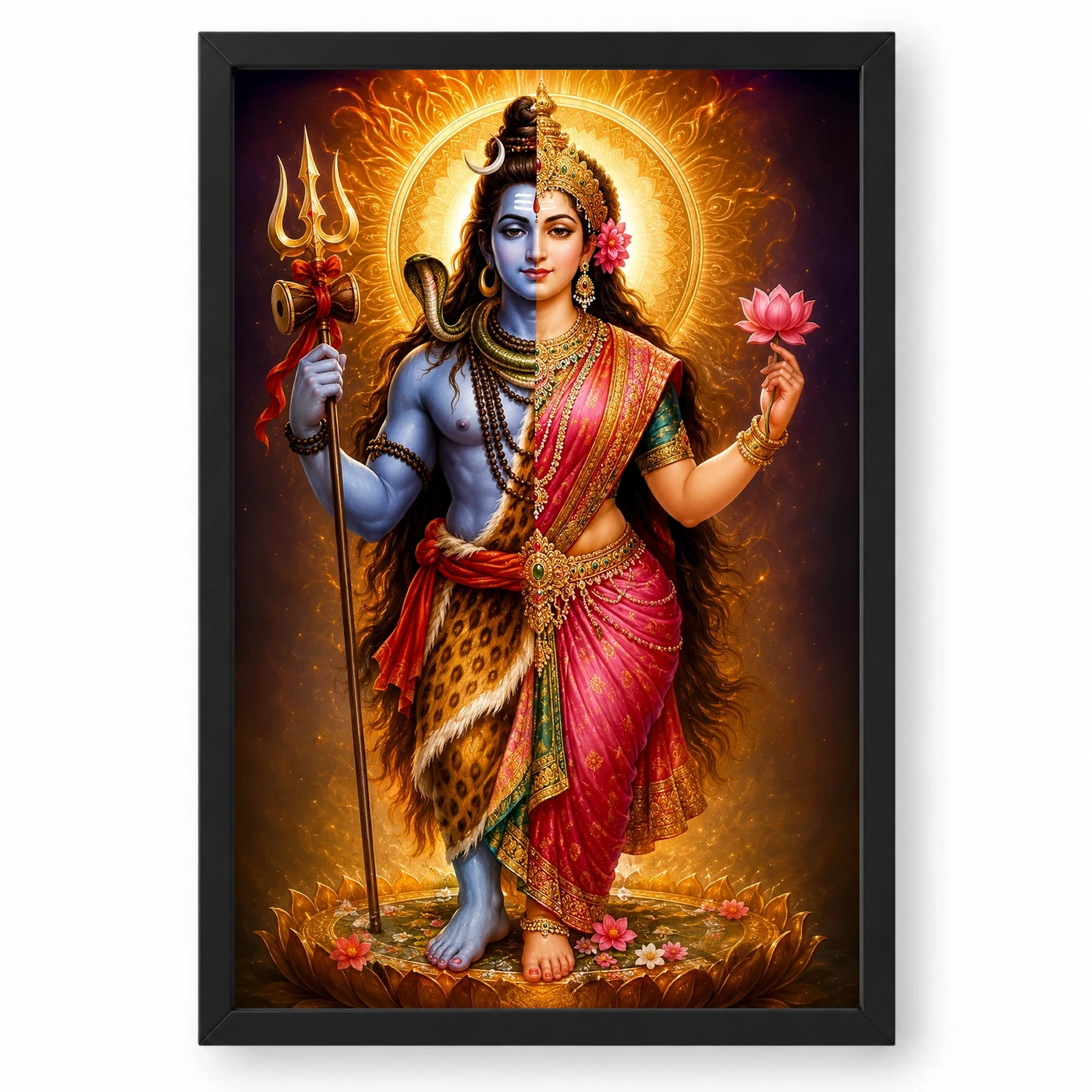 Ardhanarishvara Royal Jewel-Toned Portrait Photo Frame