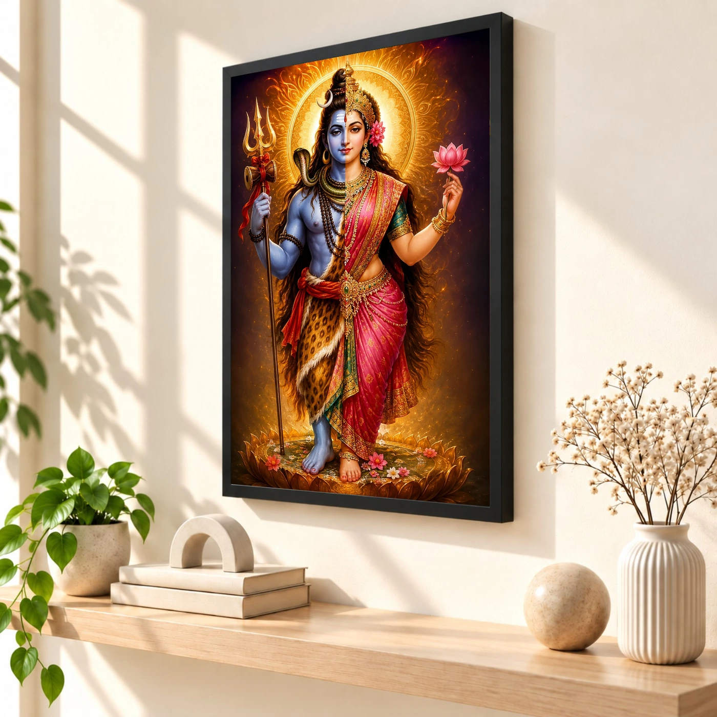 Ardhanarishvara Royal Jewel-Toned Portrait Photo Frame, view 2