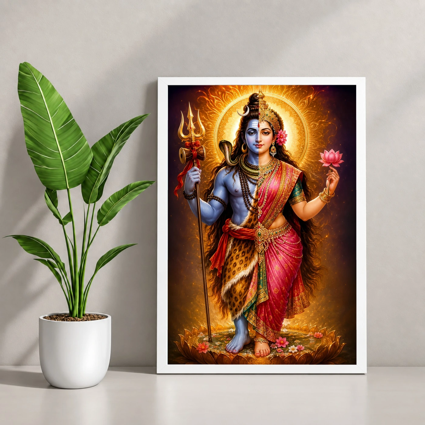 Ardhanarishvara Royal Jewel-Toned Portrait Photo Frame, view 4