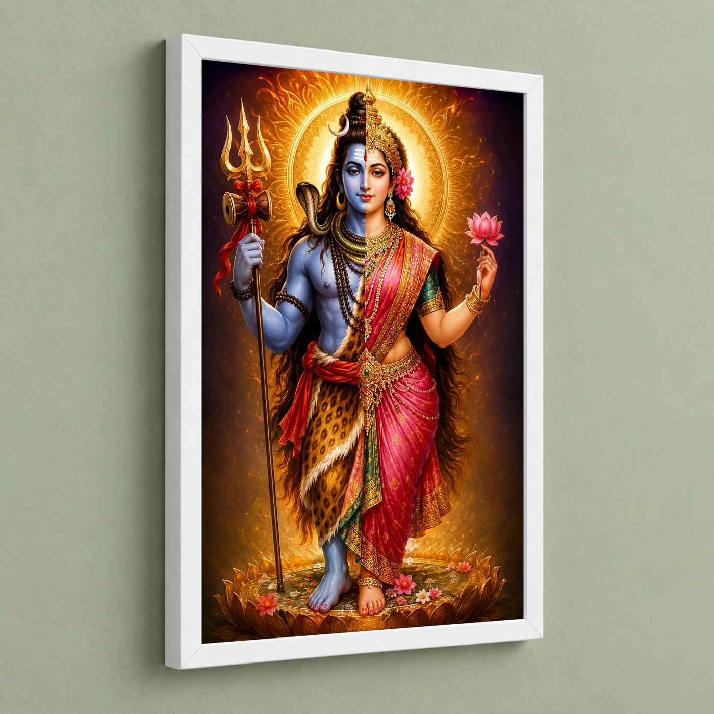 Ardhanarishvara Royal Jewel-Toned Portrait Photo Frame, view 5