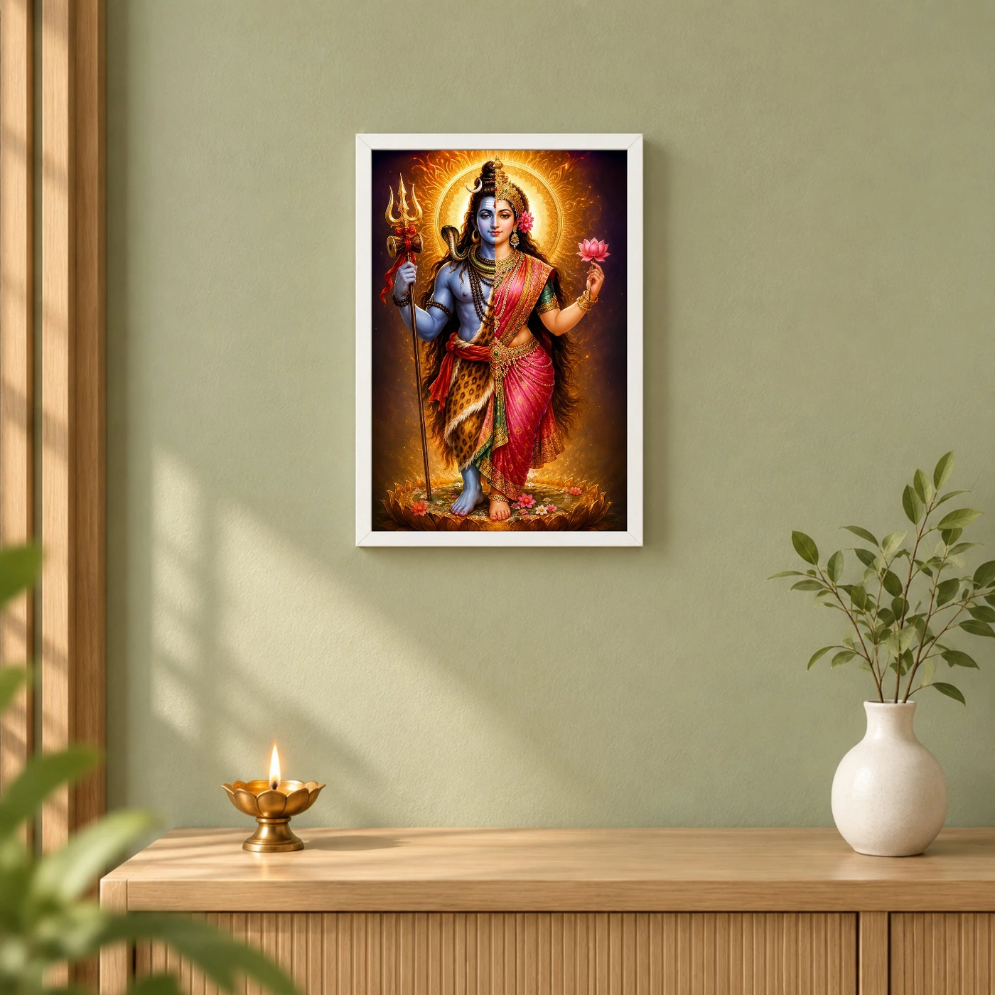 Ardhanarishvara Royal Jewel-Toned Portrait Photo Frame, view 6