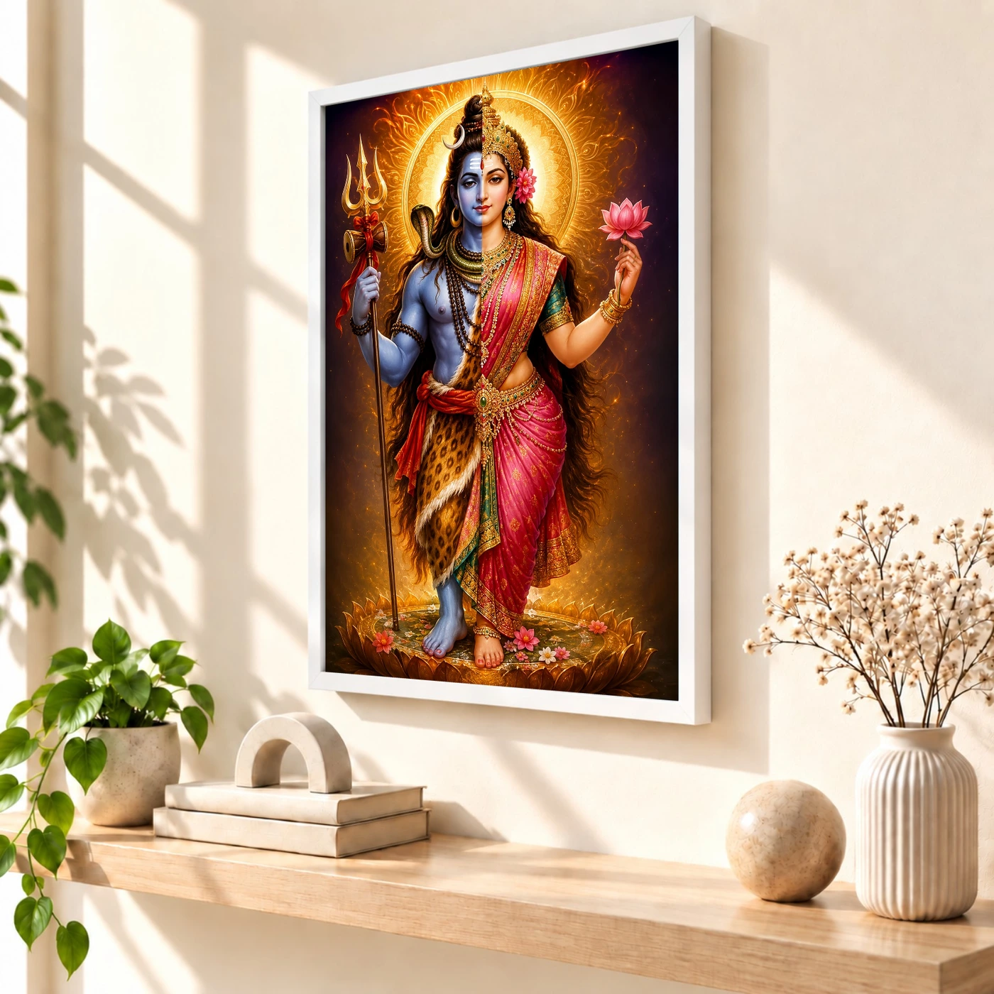 Ardhanarishvara Royal Jewel-Toned Portrait Photo Frame, view 7