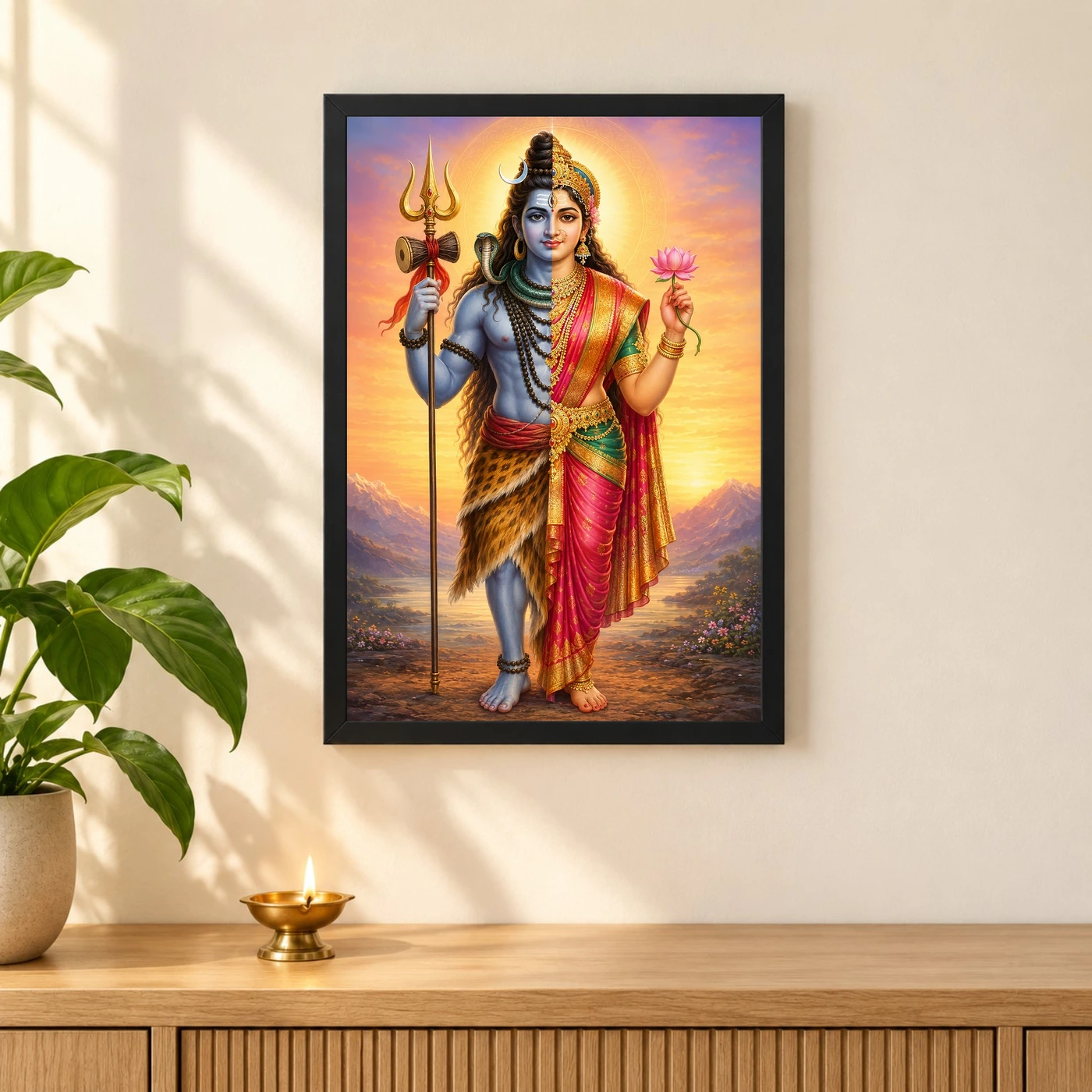 Ardhanarishvara Serene Sunrise Blessing Photo Frame, view 3