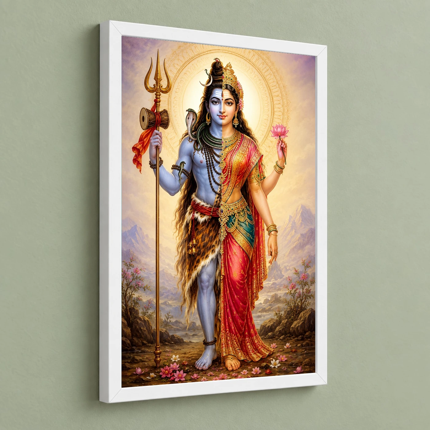 Ardhanarishvara Traditional Indian Miniature-Inspired Devotional Art Photo Frame, view 5