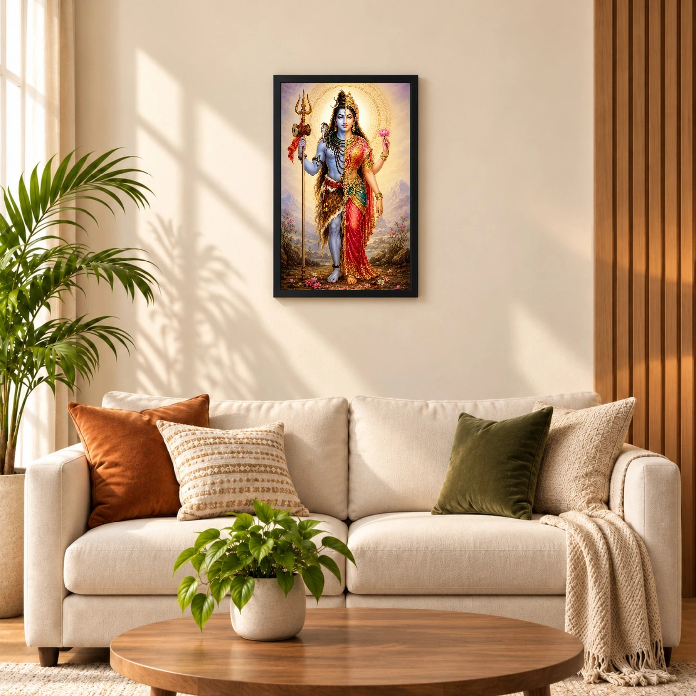 Ardhanarishvara Traditional Indian Miniature-Inspired Devotional Art Photo Frame, view 8