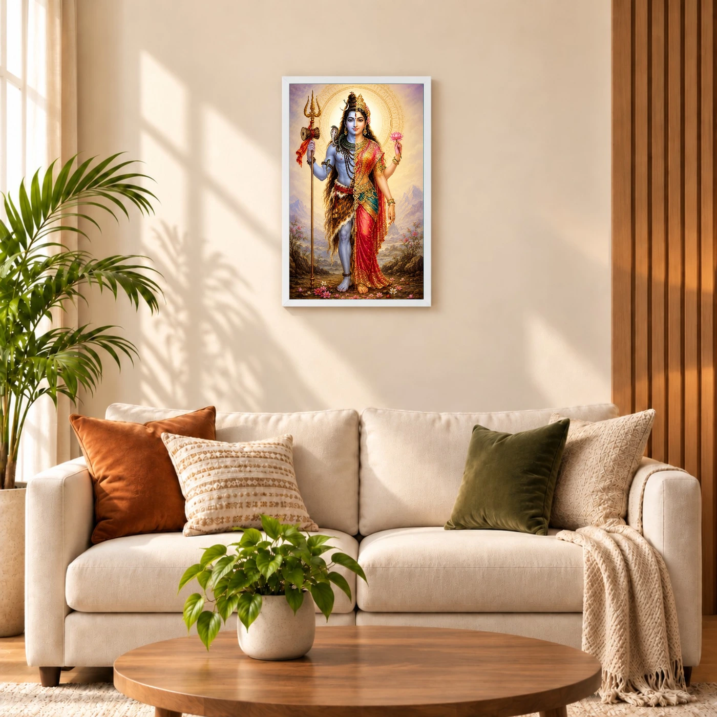 Ardhanarishvara Traditional Indian Miniature-Inspired Devotional Art Photo Frame, view 9