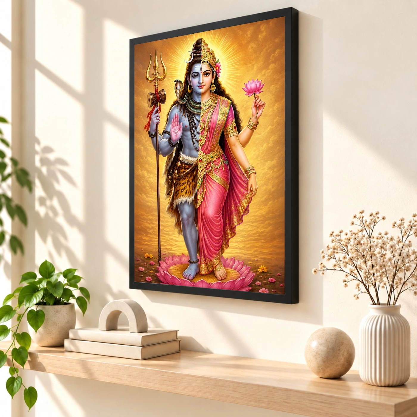 Ardhanarishvara Vivid Premium Spiritual Poster Art Photo Frame, view 2