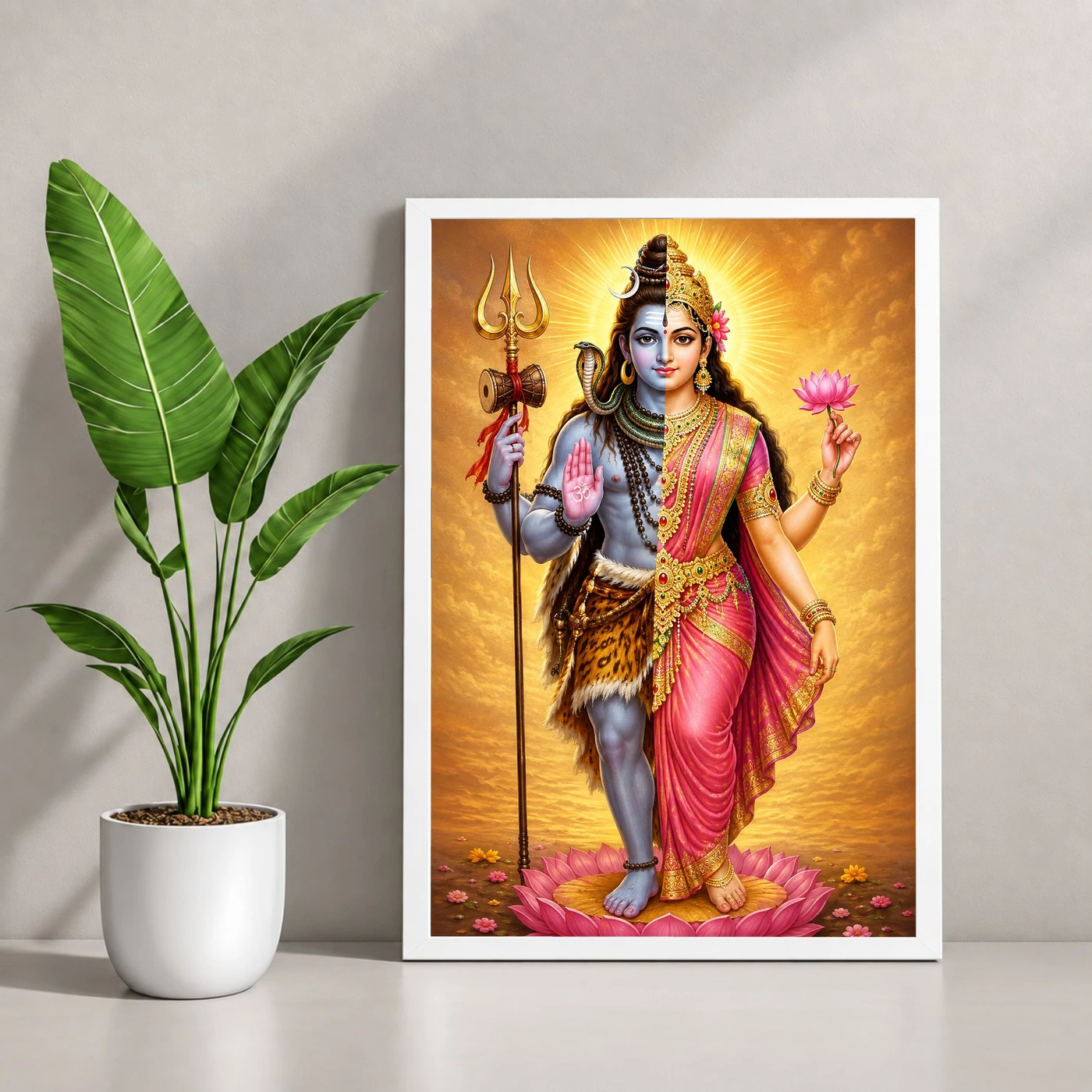Ardhanarishvara Vivid Premium Spiritual Poster Art Photo Frame, view 4