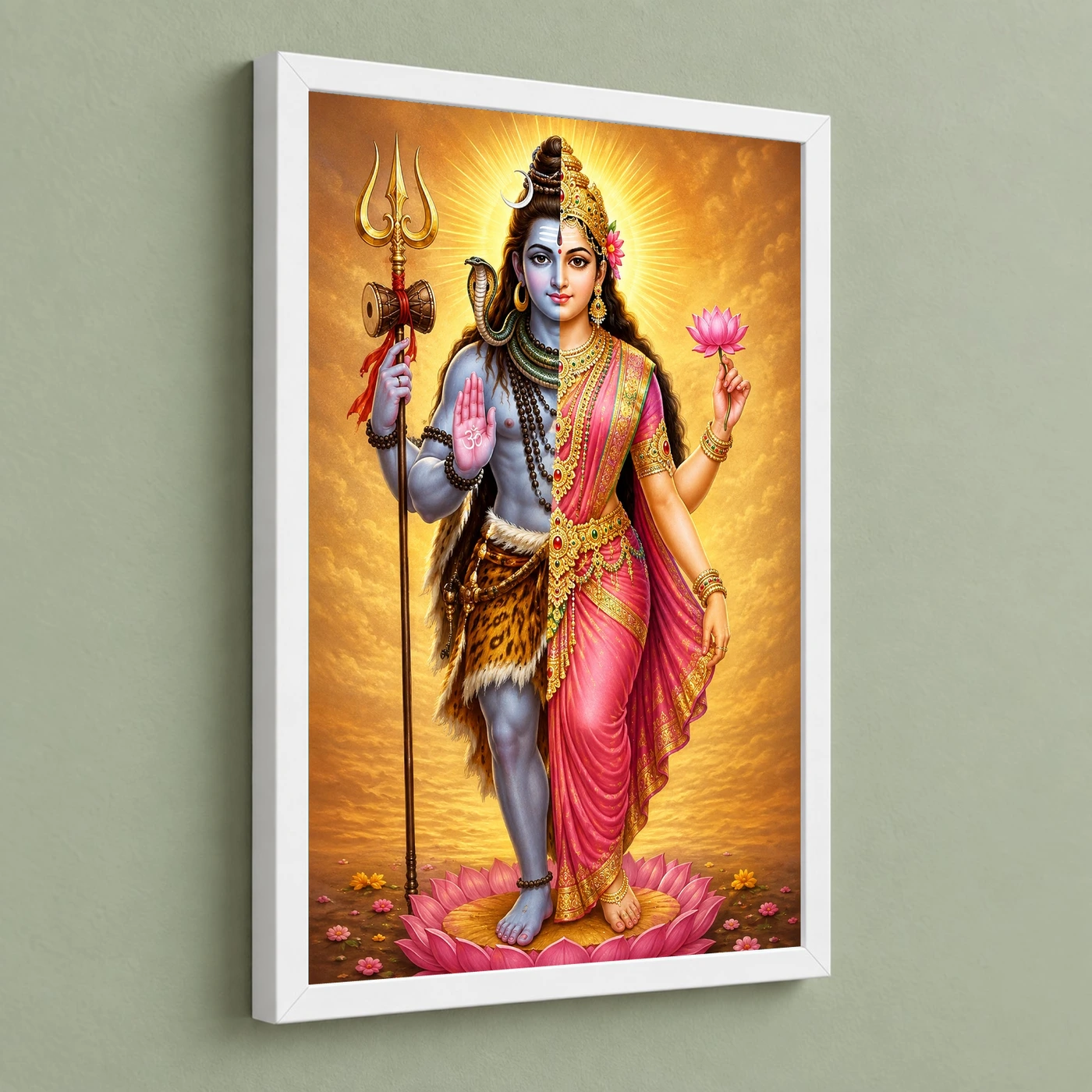 Ardhanarishvara Vivid Premium Spiritual Poster Art Photo Frame, view 5