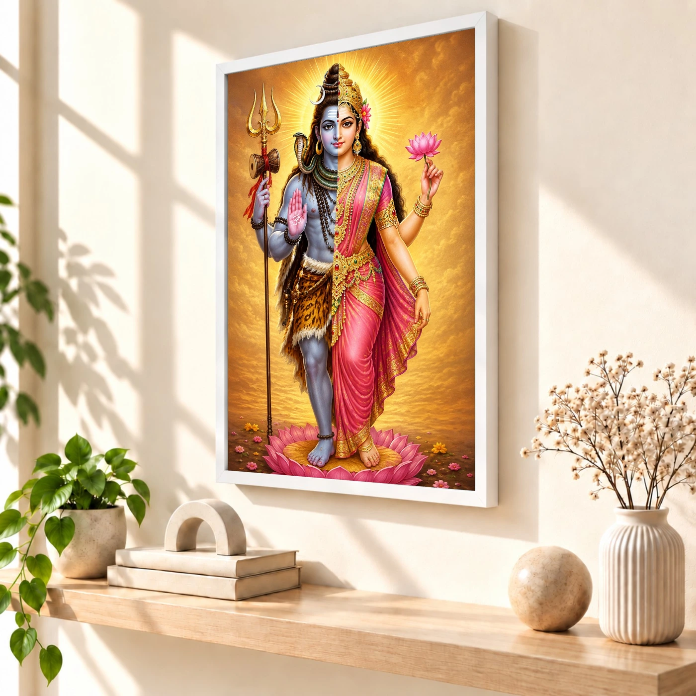 Ardhanarishvara Vivid Premium Spiritual Poster Art Photo Frame, view 7