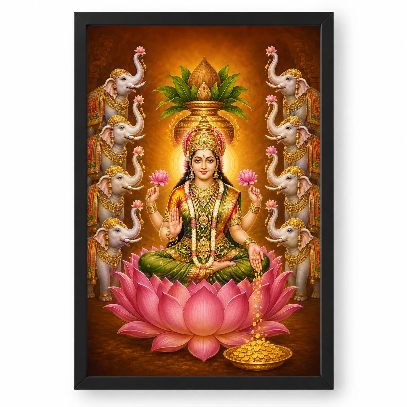 Ashta Gaja Varalakshmi Photo Frame – Eight Elephant Art