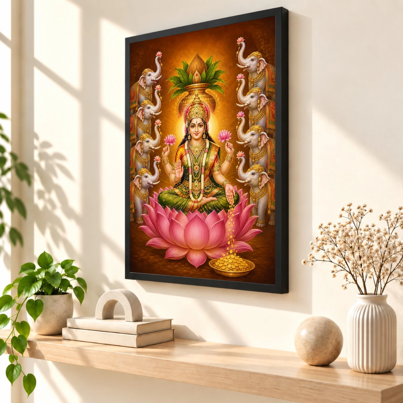 Ashta Gaja Varalakshmi Photo Frame – Eight Elephant Art, view 2