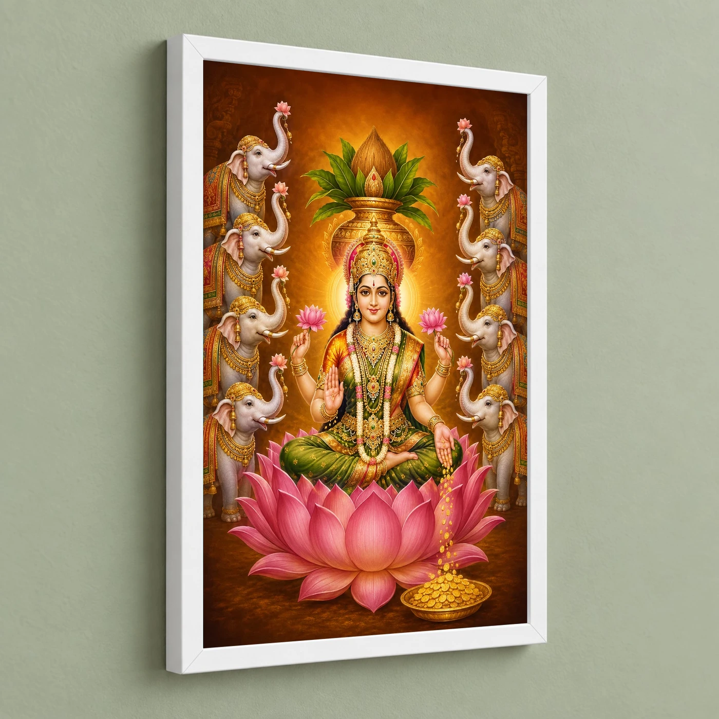 Ashta Gaja Varalakshmi Photo Frame – Eight Elephant Art, view 5