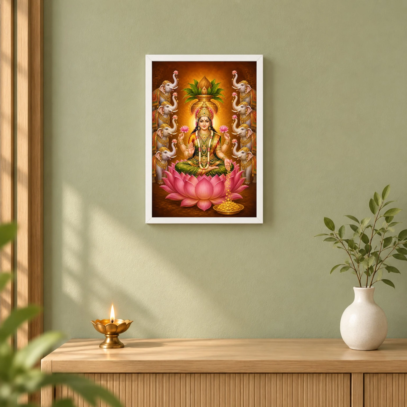 Ashta Gaja Varalakshmi Photo Frame – Eight Elephant Art, view 6