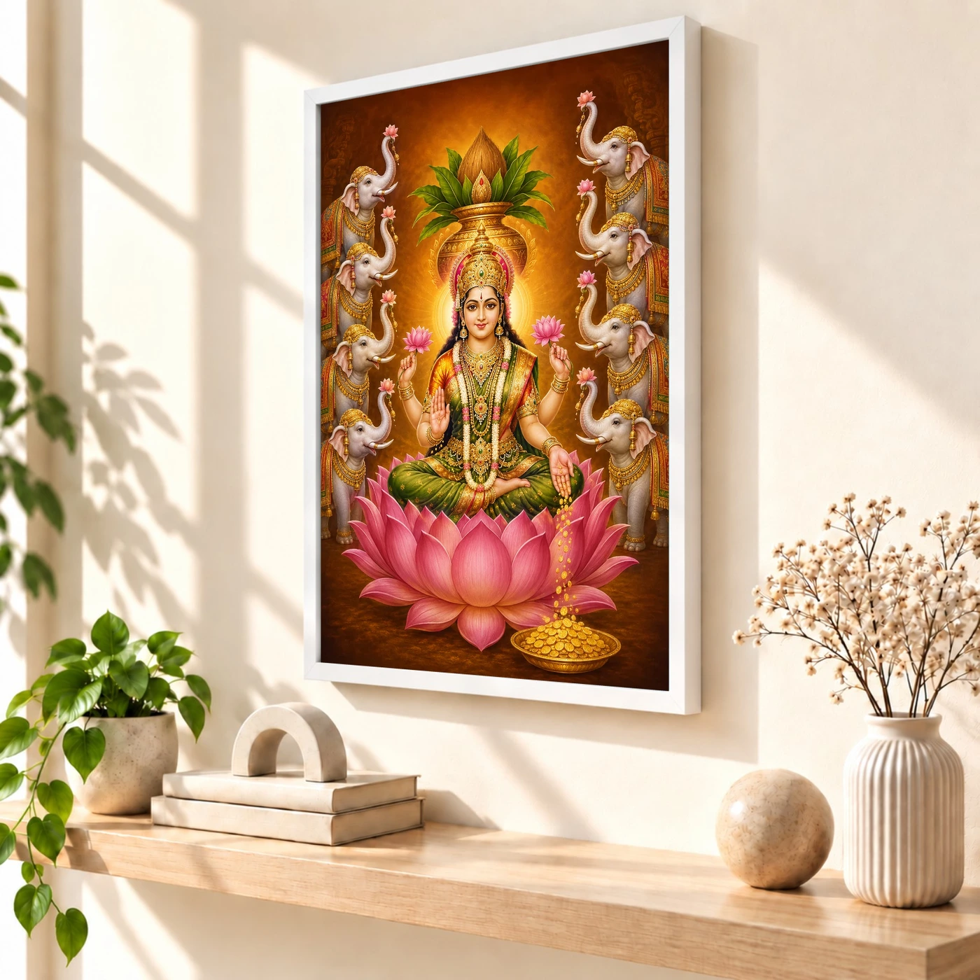 Ashta Gaja Varalakshmi Photo Frame – Eight Elephant Art, view 7