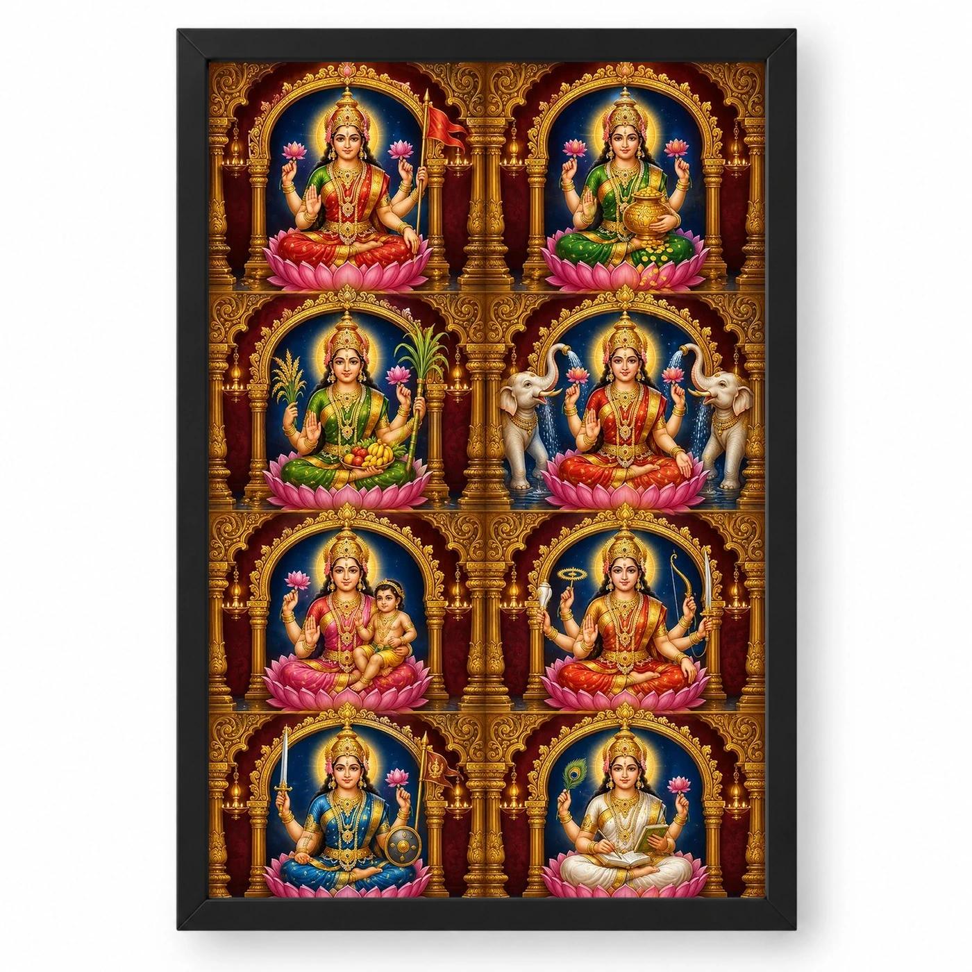 Ashta Lakshmi — Eight Forms of Wealth Frame