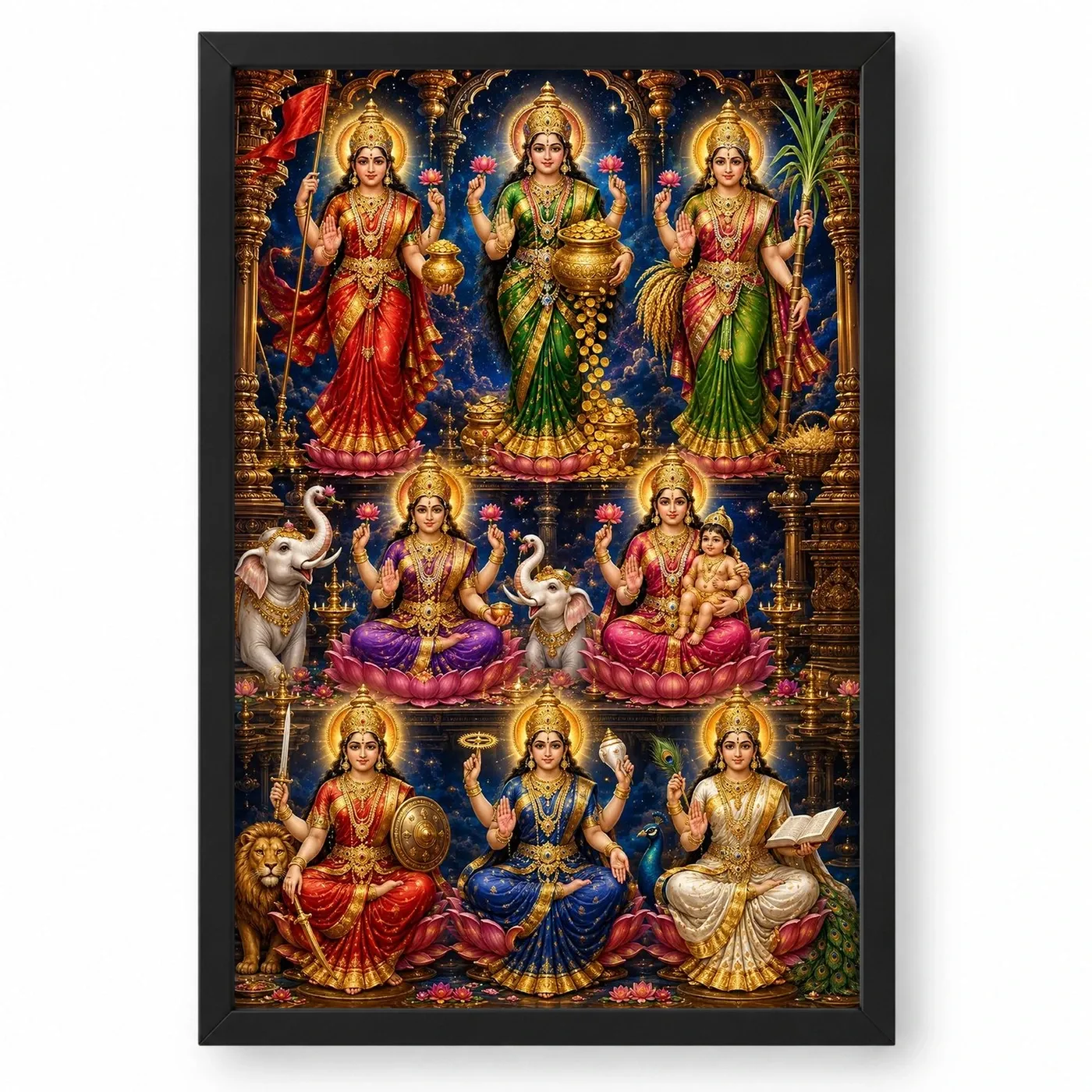 Ashta Lakshmi — Large Statement Wall Frame