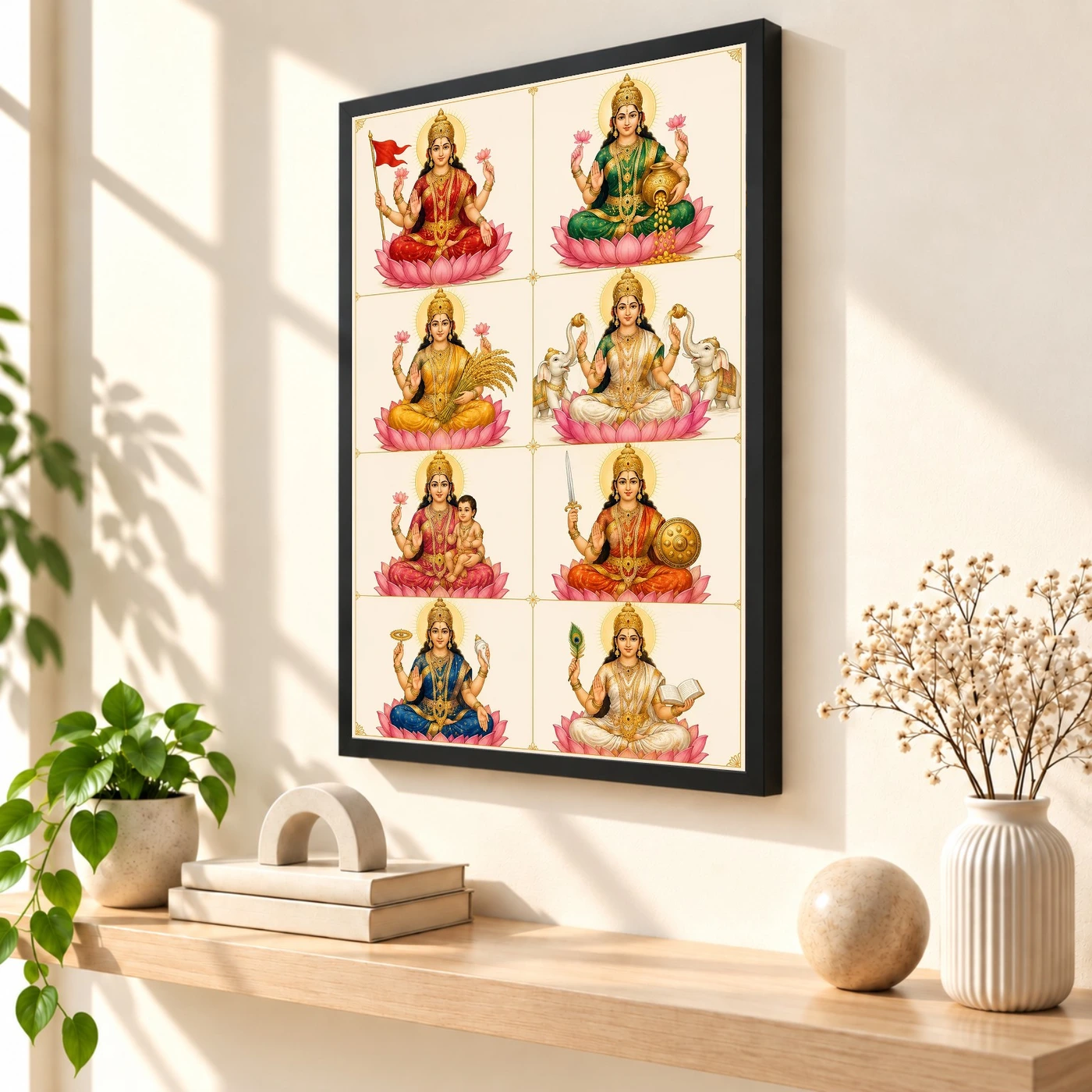 Ashta Lakshmi — Modern Minimalist 8-Grid Frame, view 2