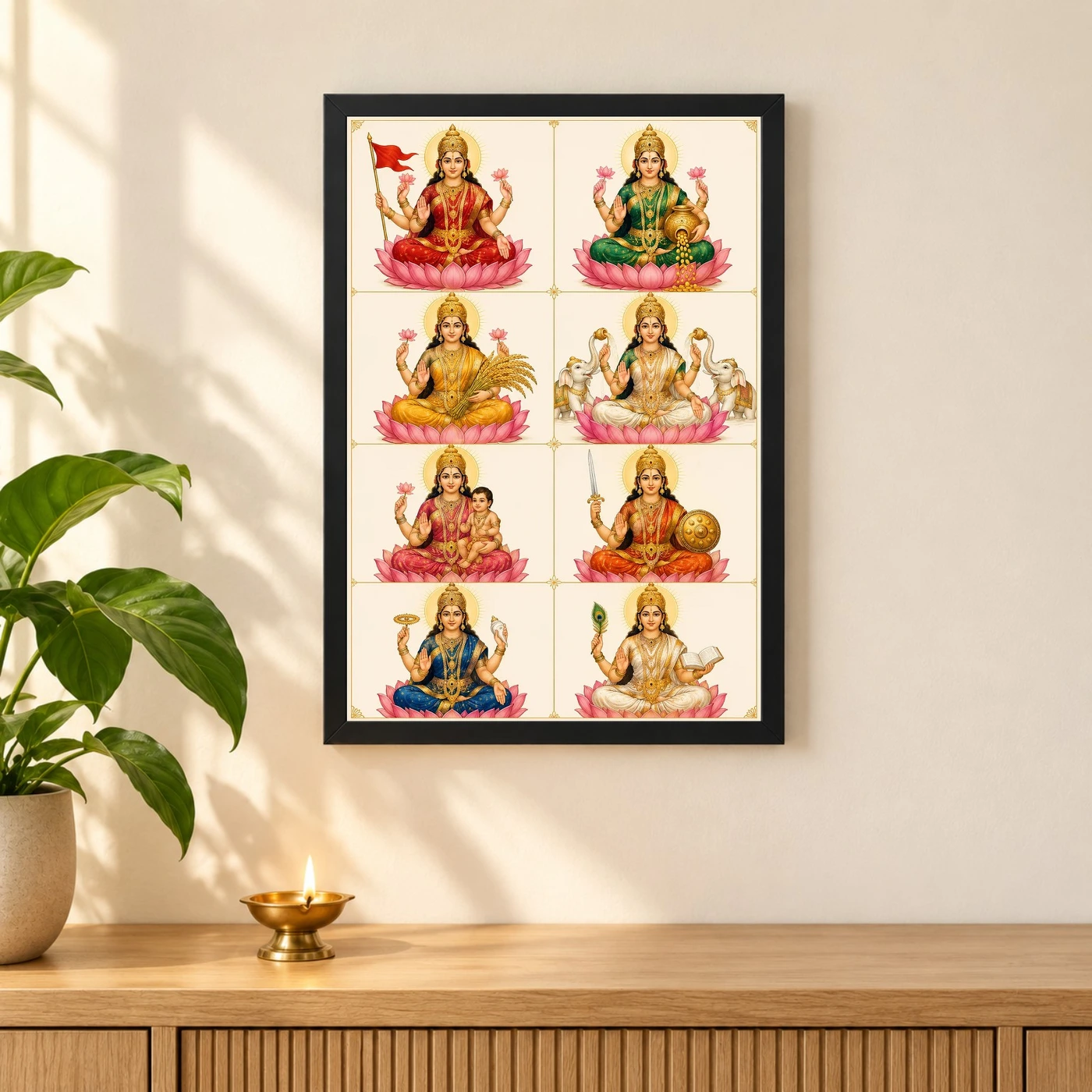 Ashta Lakshmi — Modern Minimalist 8-Grid Frame, view 3