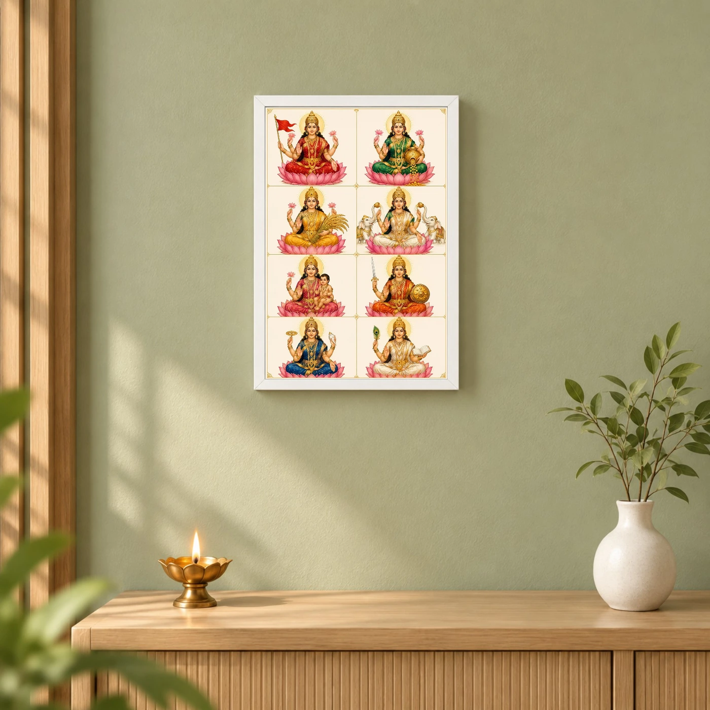 Ashta Lakshmi — Modern Minimalist 8-Grid Frame, view 6