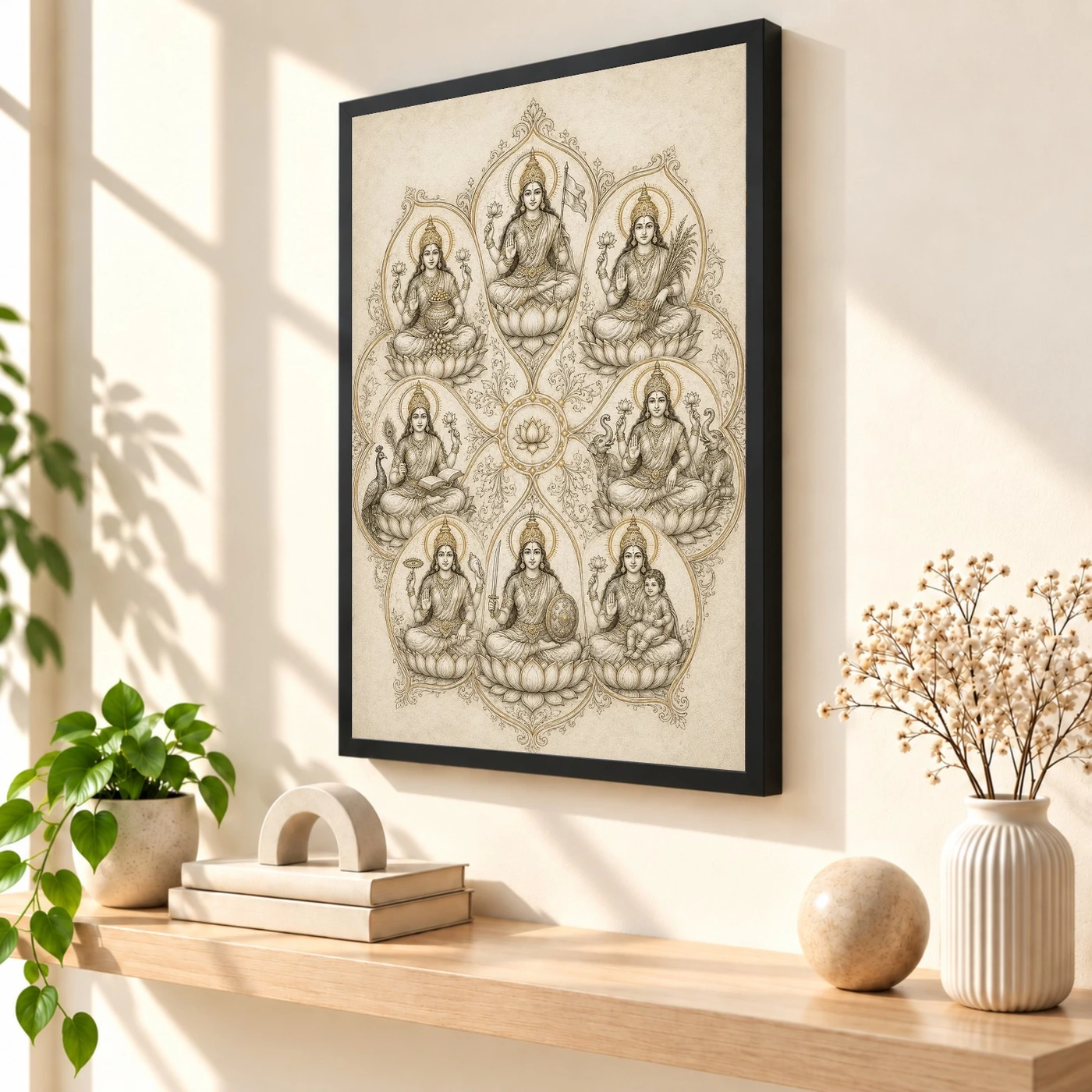 Ashta Lakshmi — Monochrome Sketch Frame, view 2