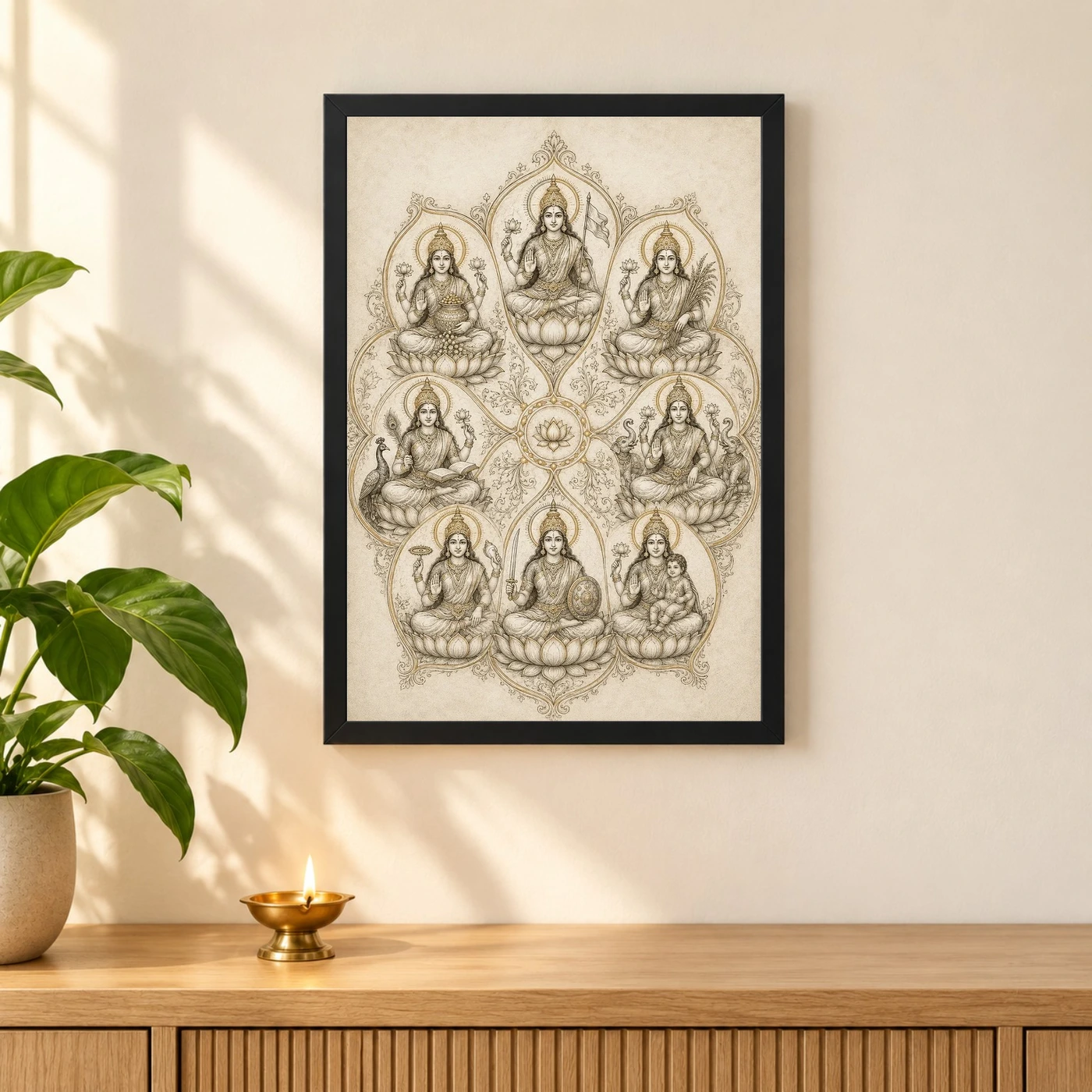 Ashta Lakshmi — Monochrome Sketch Frame, view 3