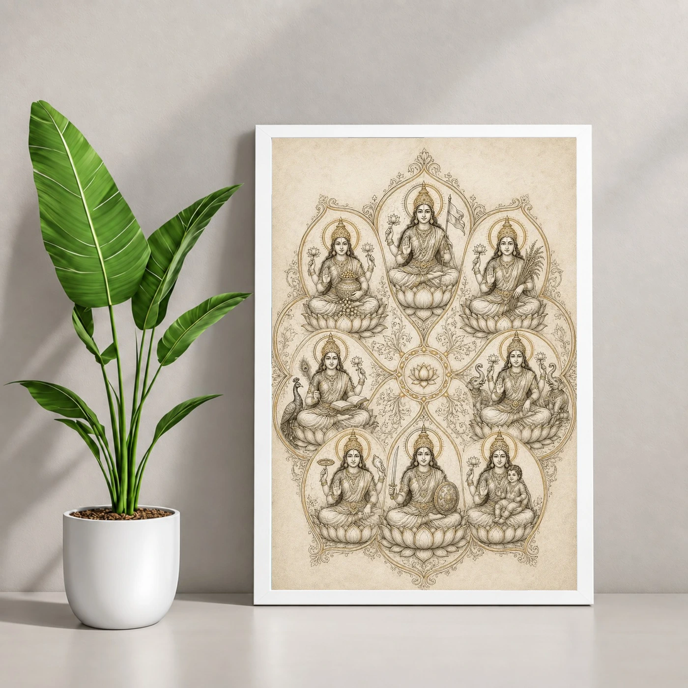 Ashta Lakshmi — Monochrome Sketch Frame, view 4