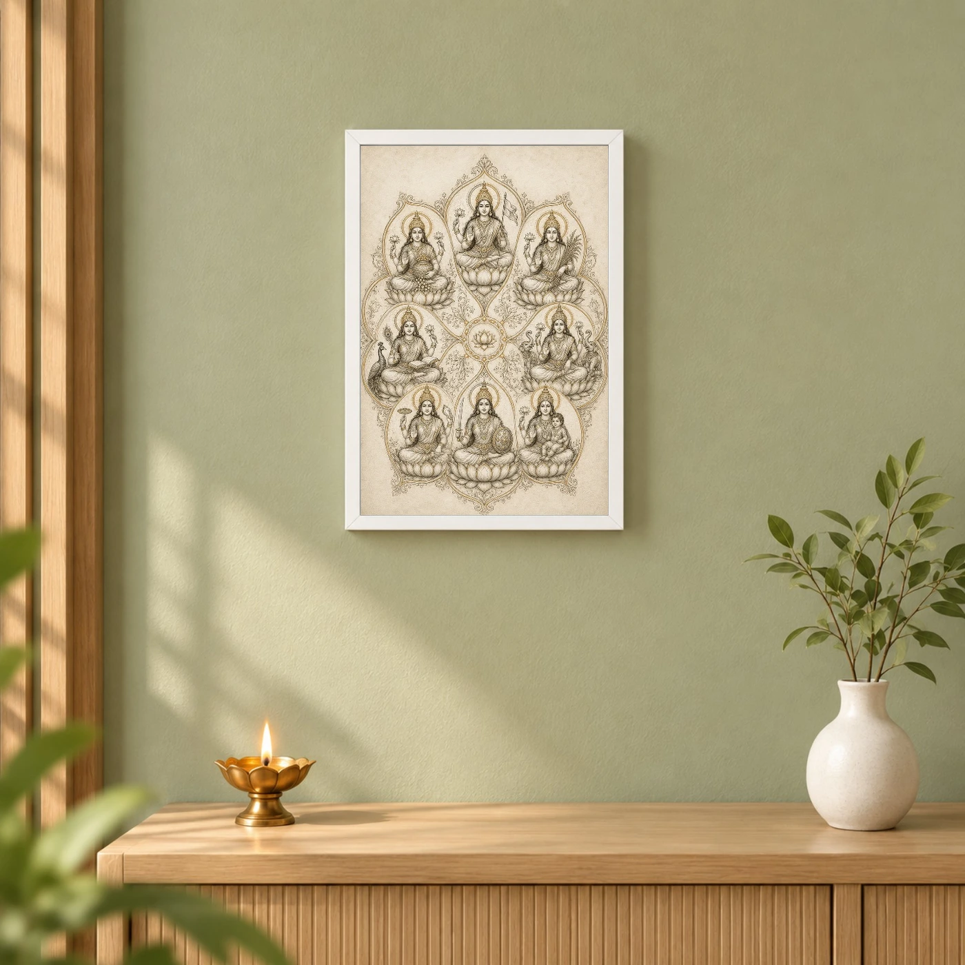 Ashta Lakshmi — Monochrome Sketch Frame, view 6