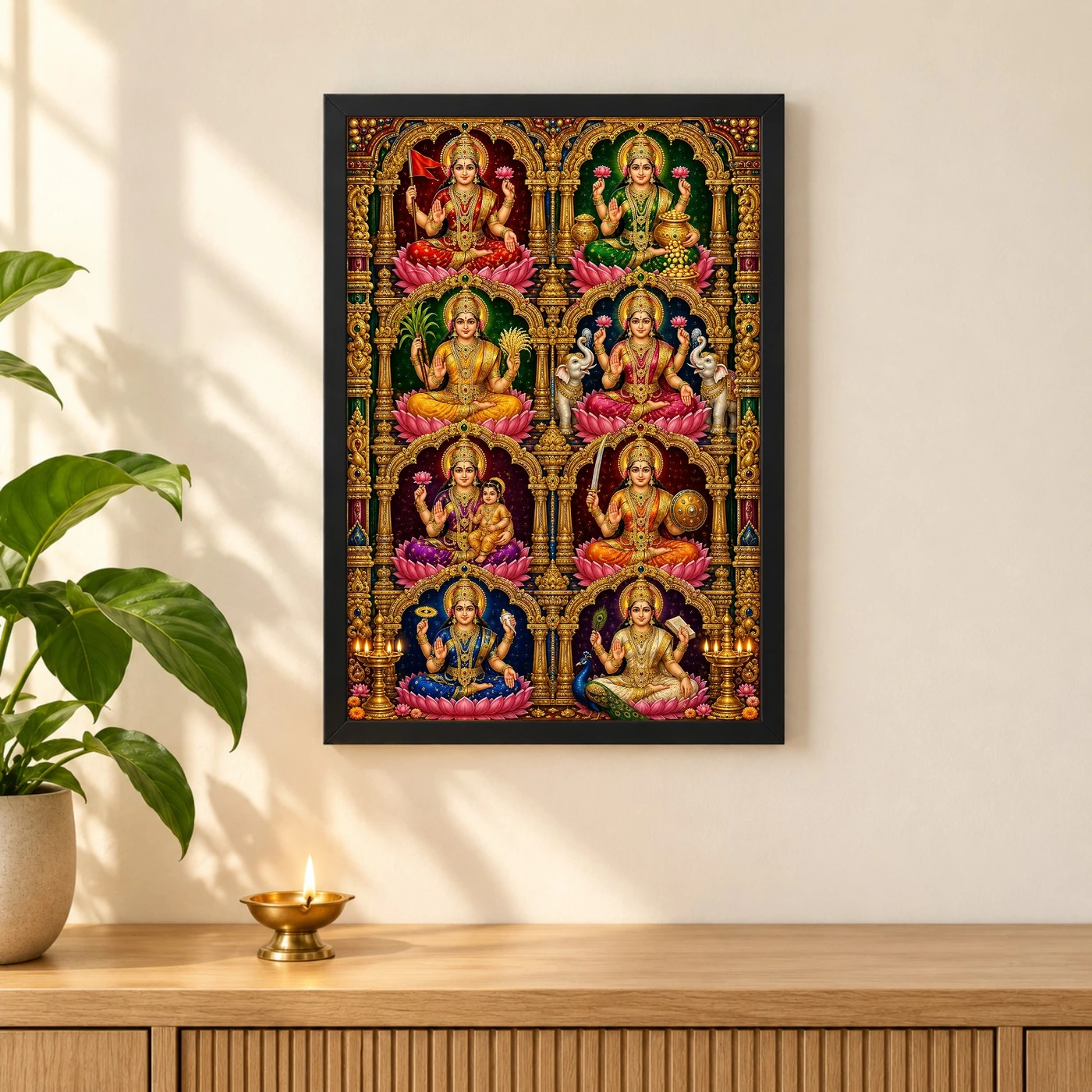 Ashta Lakshmi — Traditional Temple Style Frame, view 3