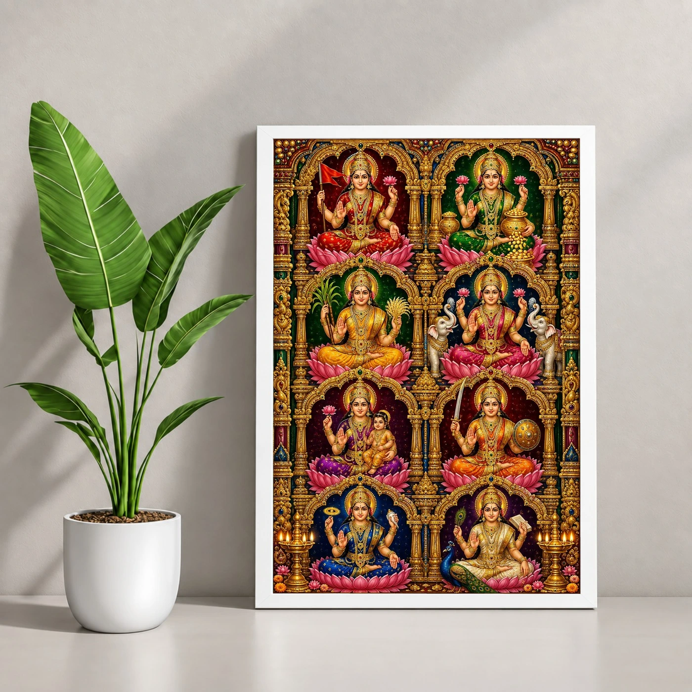 Ashta Lakshmi — Traditional Temple Style Frame, view 4