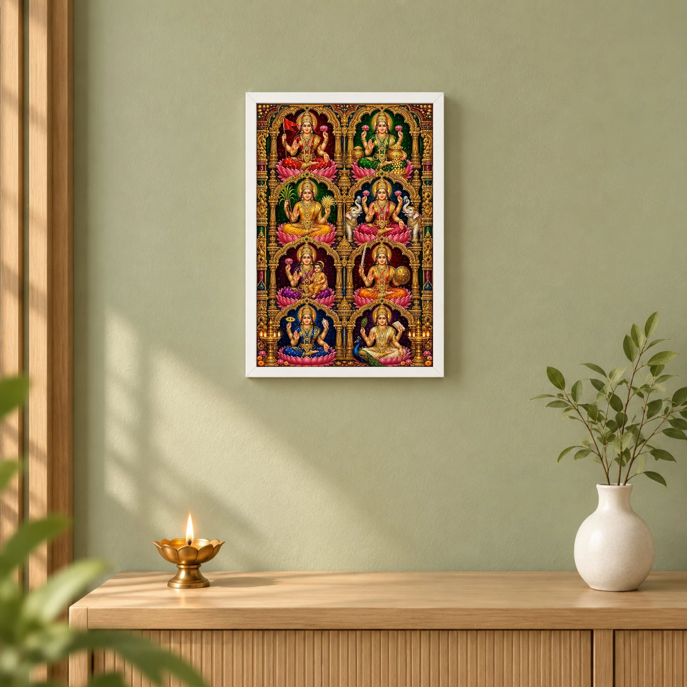 Ashta Lakshmi — Traditional Temple Style Frame, view 6