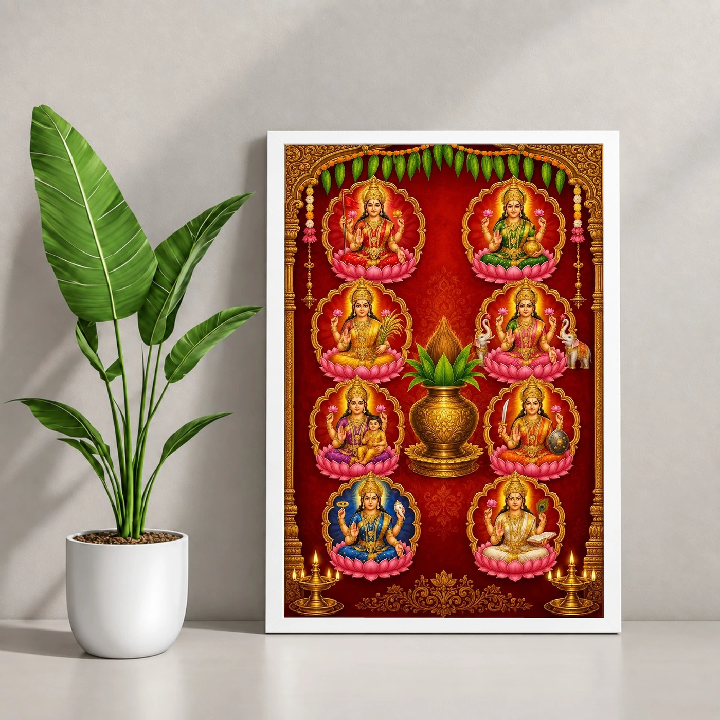 Ashta Lakshmi — Vertical Entrance Frame, view 4