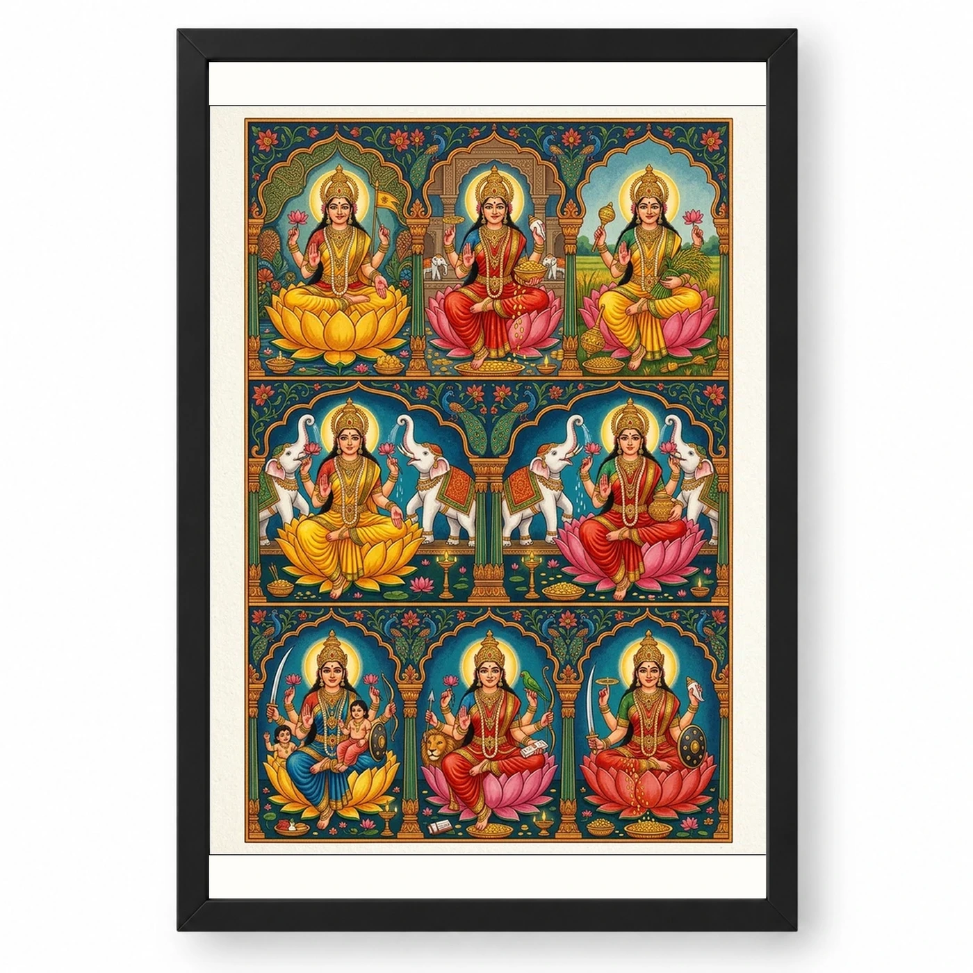 Ashtalakshmi Eight Forms Lakshmi Traditional Festival Art Photo Frame