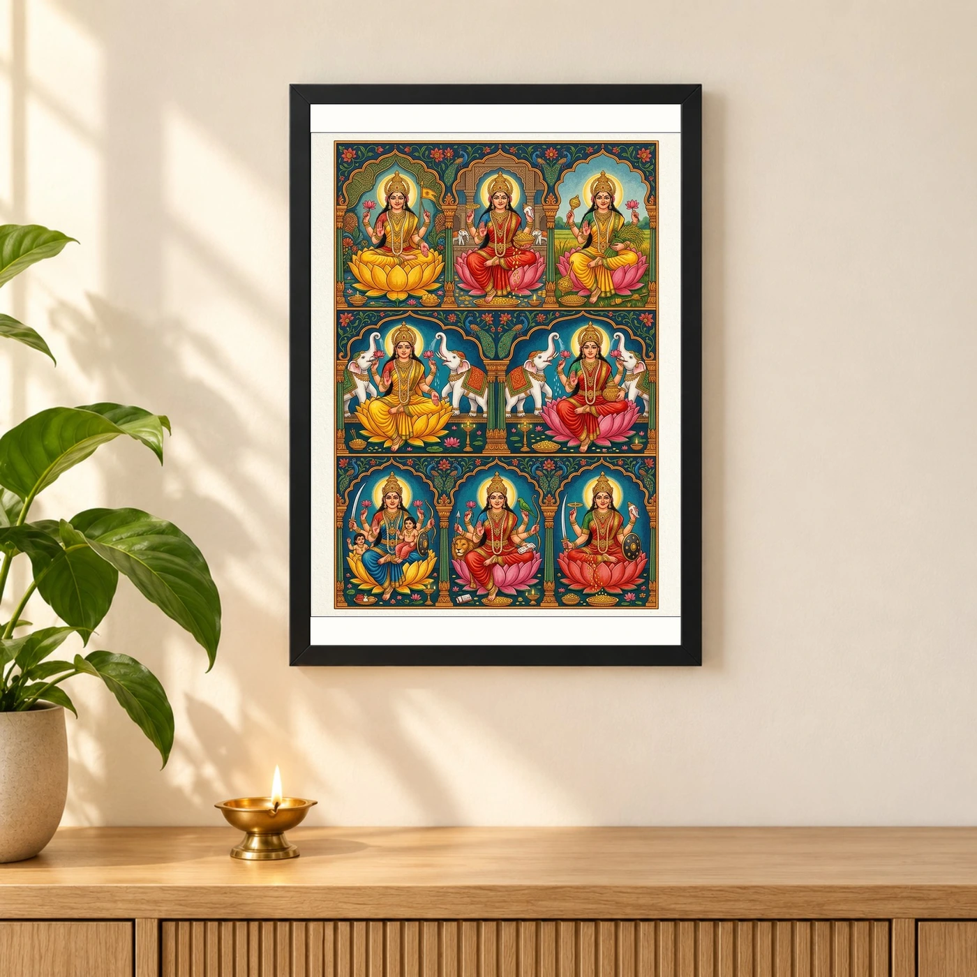 Ashtalakshmi Eight Forms Lakshmi Traditional Festival Art Photo Frame, view 3