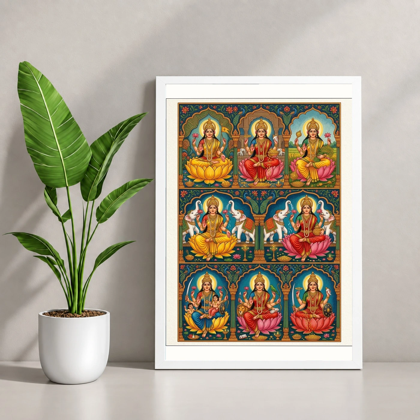 Ashtalakshmi Eight Forms Lakshmi Traditional Festival Art Photo Frame, view 4