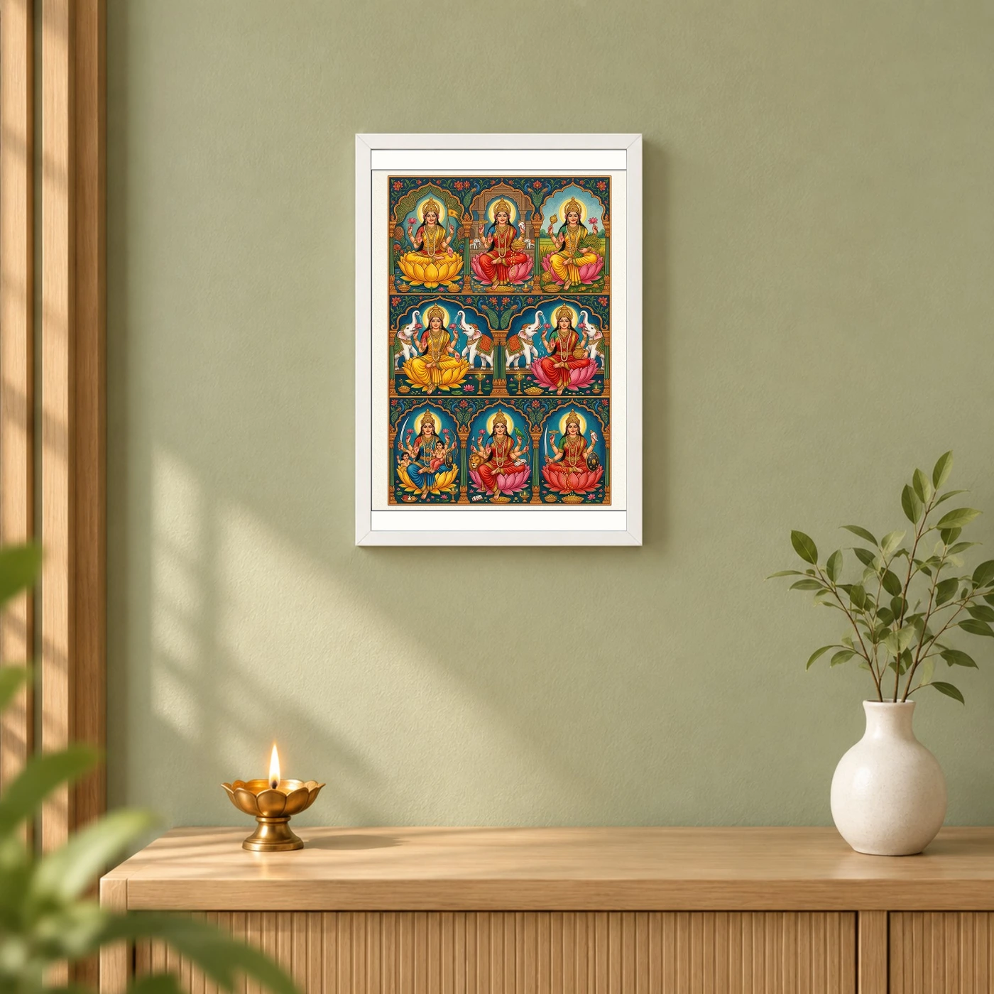 Ashtalakshmi Eight Forms Lakshmi Traditional Festival Art Photo Frame, view 6