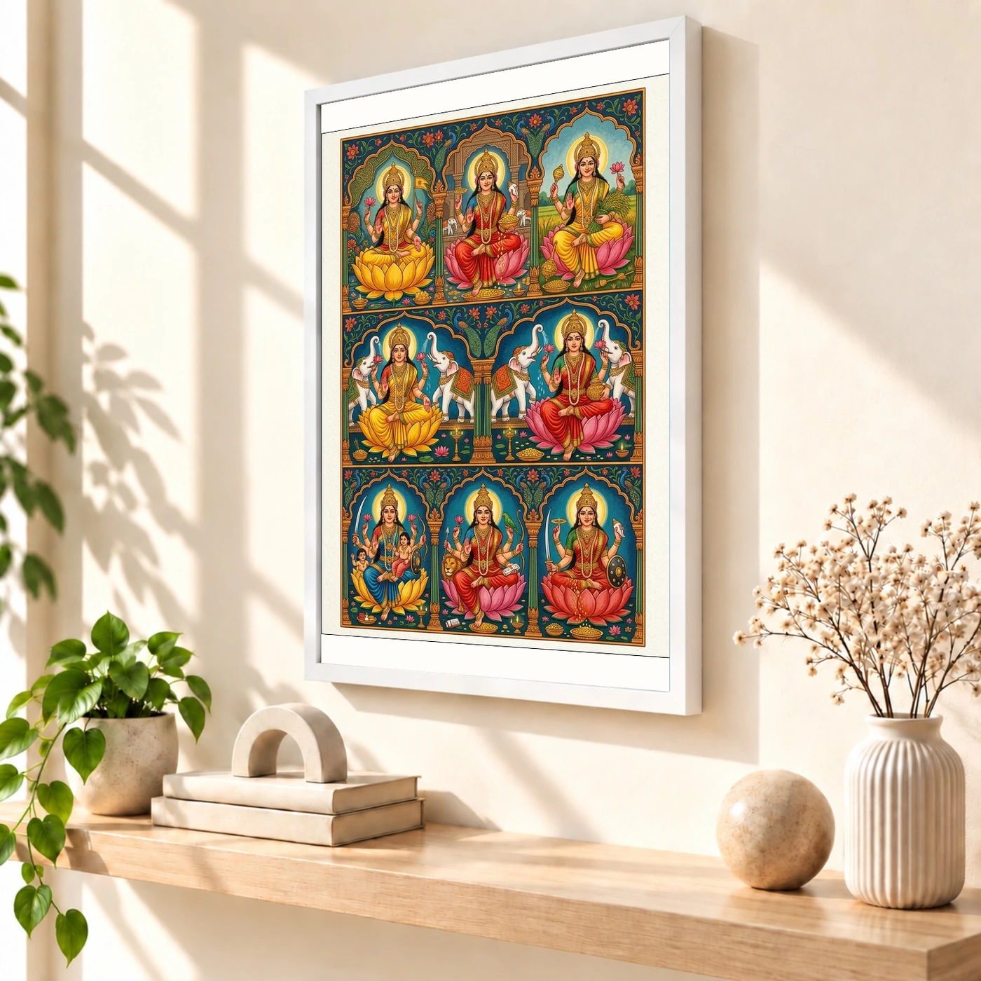 Ashtalakshmi Eight Forms Lakshmi Traditional Festival Art Photo Frame, view 7