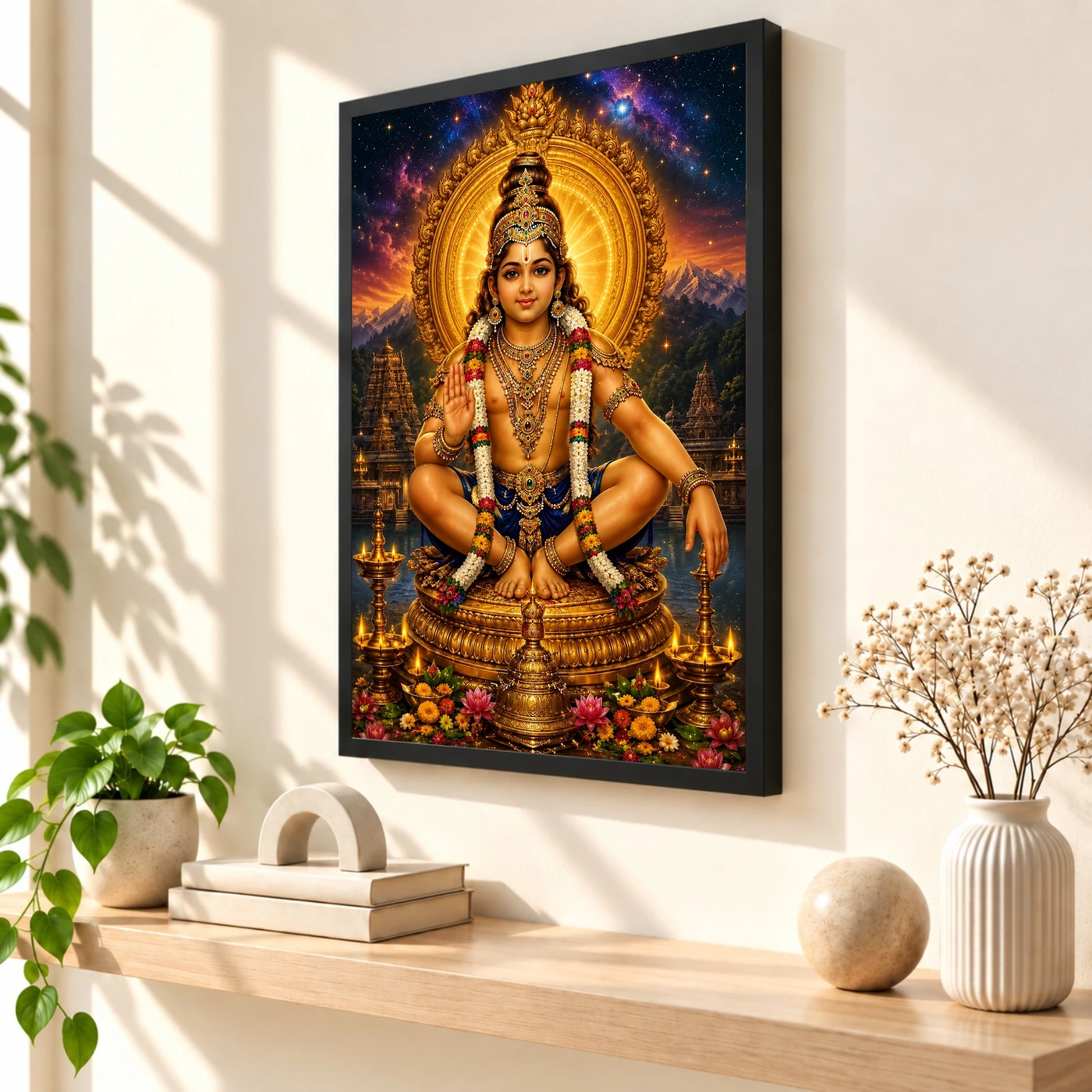 Ayyappa Swamy Cosmic Celestial Aura Photo Frame, view 2