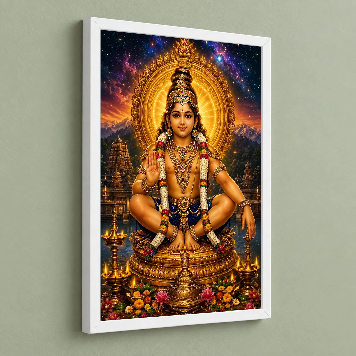 Ayyappa Swamy Cosmic Celestial Aura Photo Frame, view 5