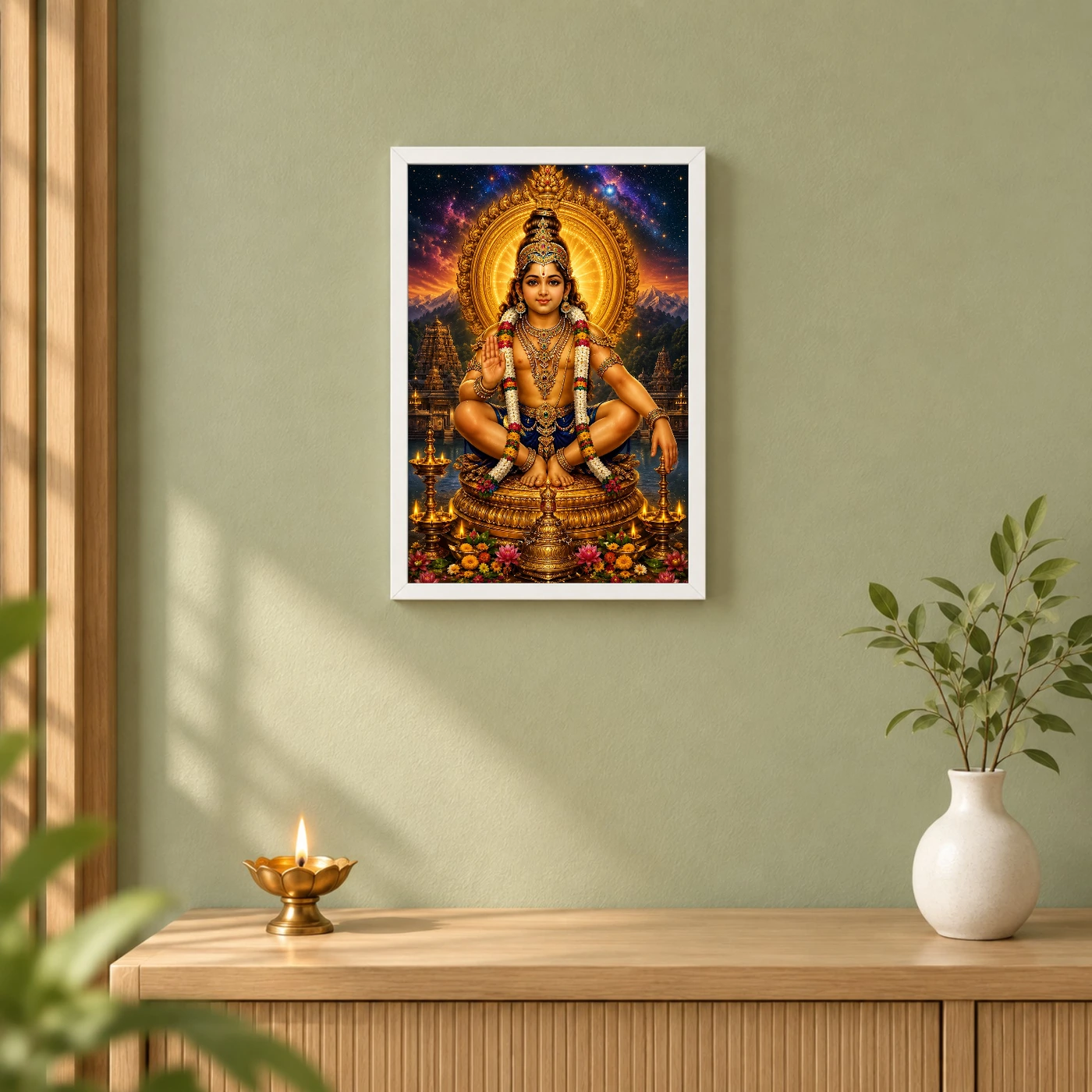 Ayyappa Swamy Cosmic Celestial Aura Photo Frame, view 6