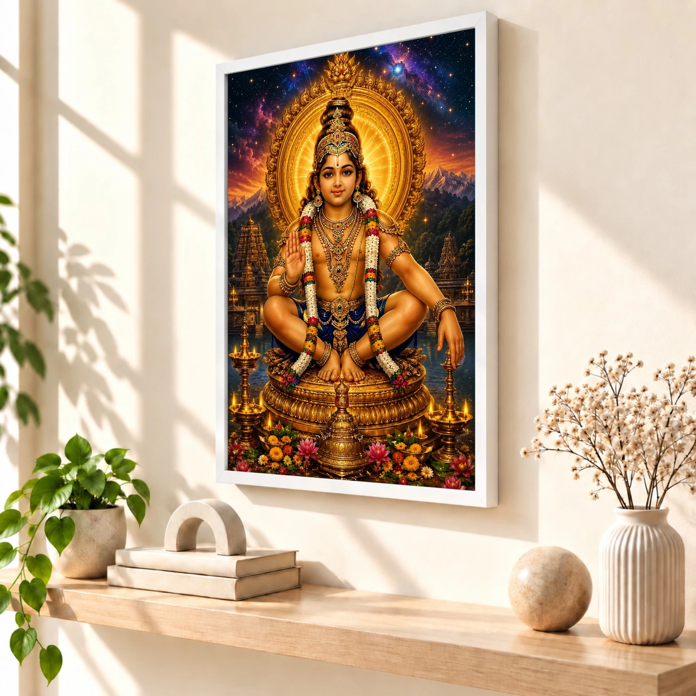 Ayyappa Swamy Cosmic Celestial Aura Photo Frame, view 7