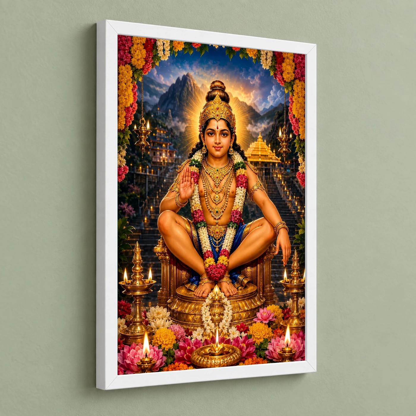 Ayyappa Swamy Grand Festival Flower Decoration Photo Frame, view 5