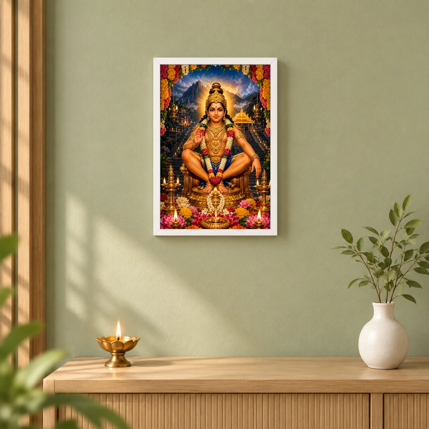 Ayyappa Swamy Grand Festival Flower Decoration Photo Frame, view 6