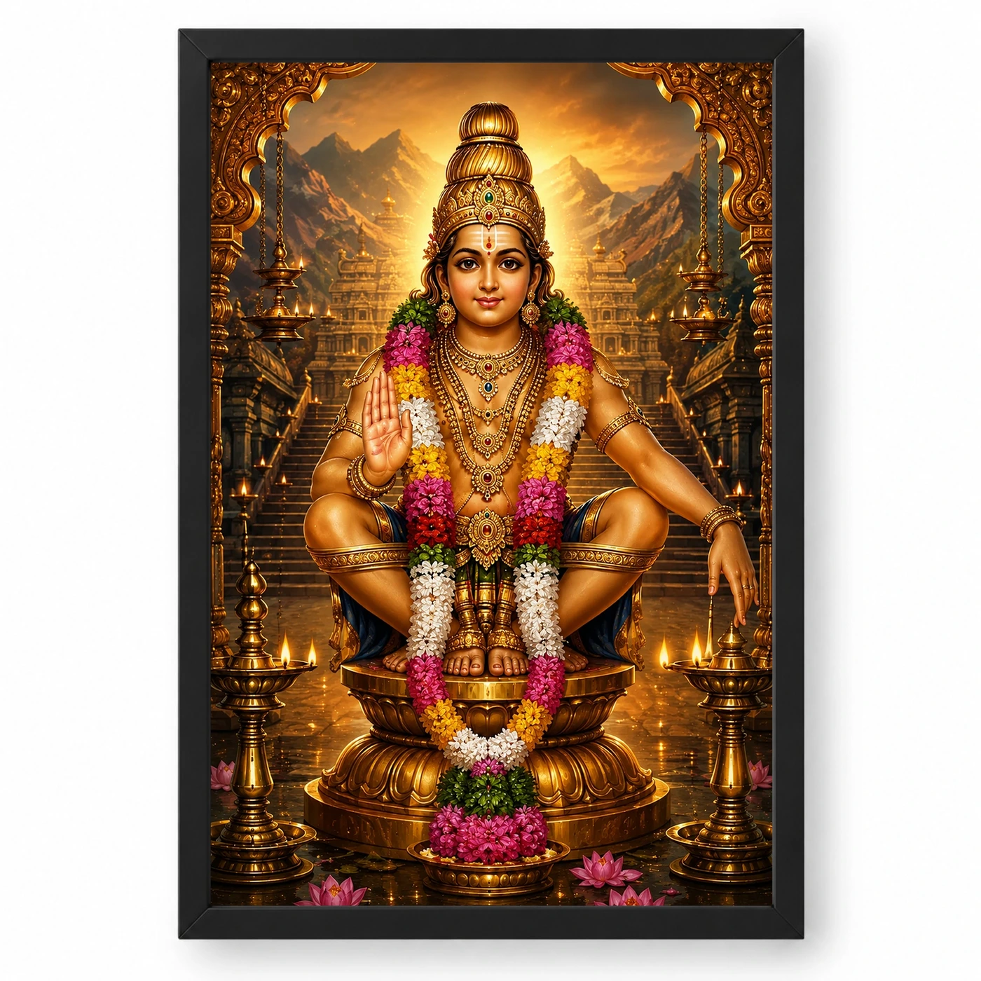 Ayyappa Swamy Heritage Temple Architecture Backdrop Photo Frame