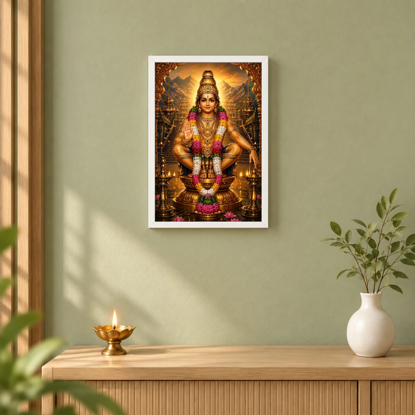 Ayyappa Swamy Heritage Temple Architecture Backdrop Photo Frame, view 6